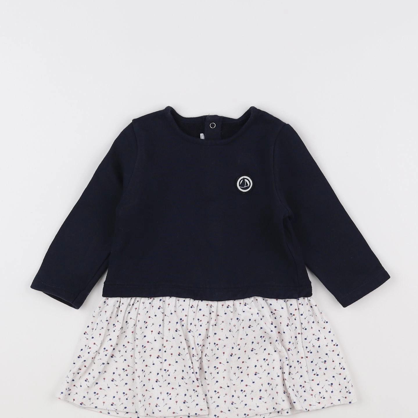 Petit Bateau - robe bleu - 12 mois