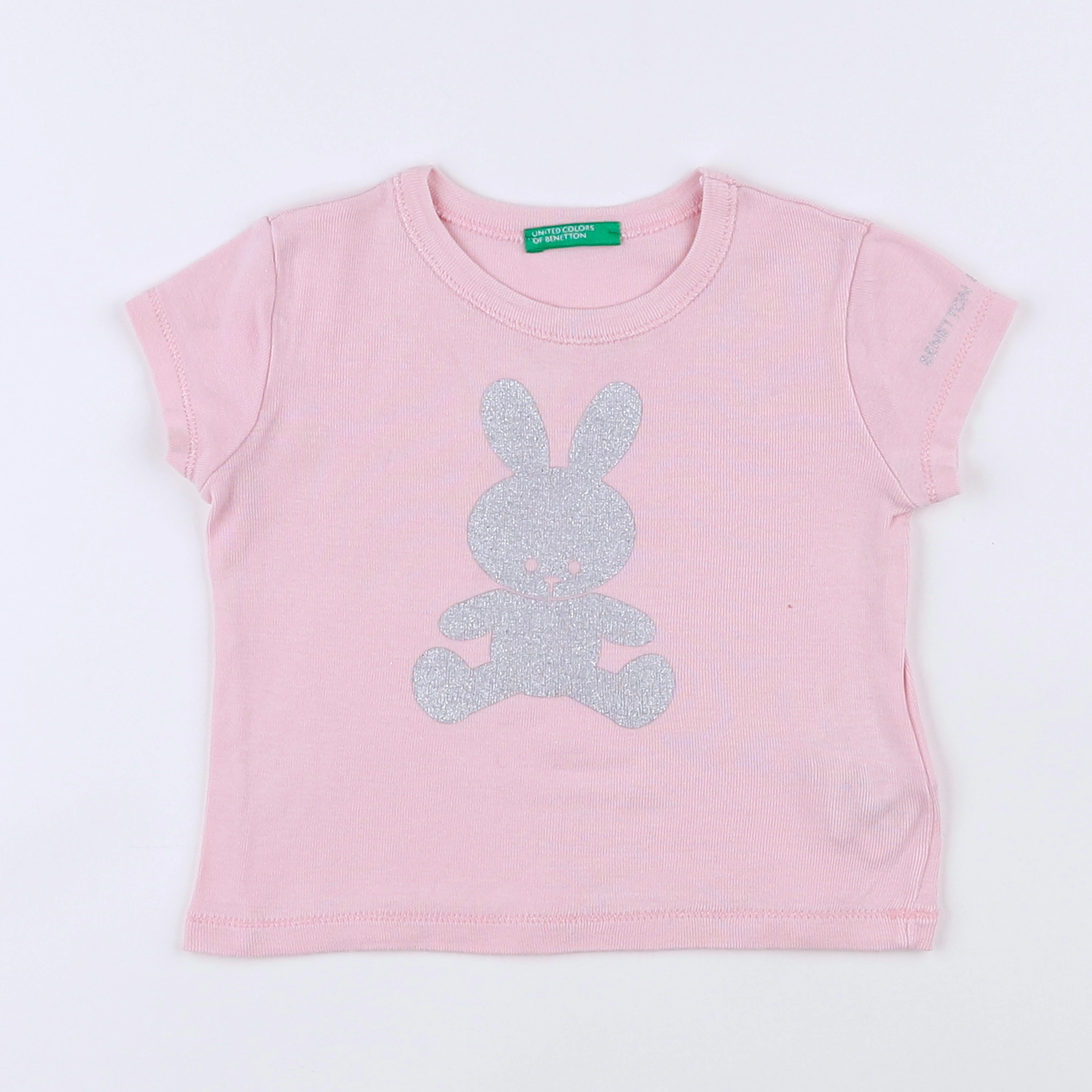 Benetton - tee-shirt rose - 9/12 mois