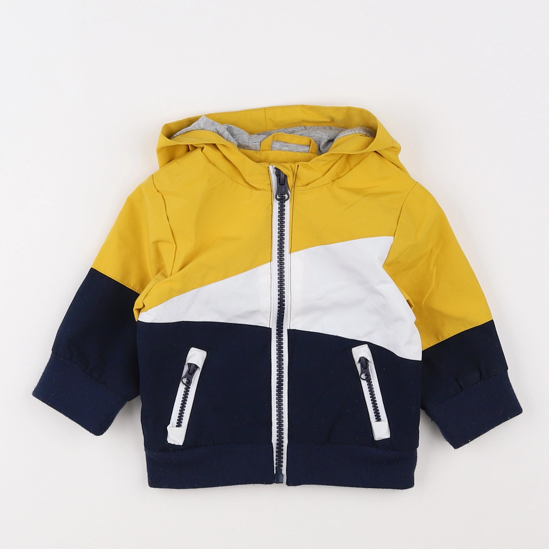 Vertbaudet - parka bleu, jaune - 3 mois