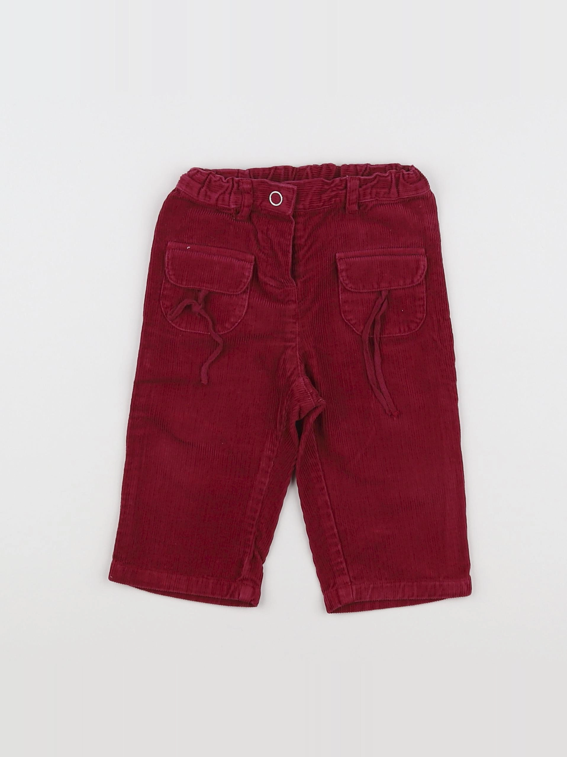 Petit Bateau - pantalon rouge - 12 mois