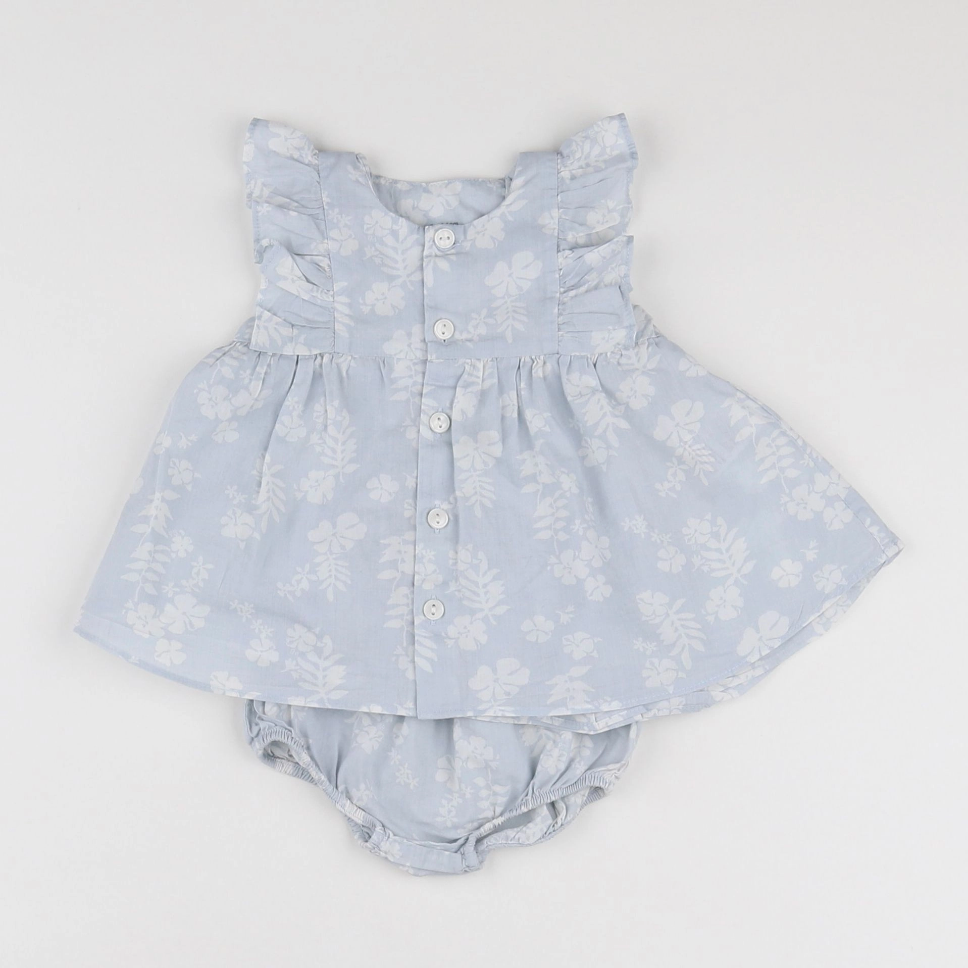 Petit Bateau - robe bleu, blanc - 1 mois