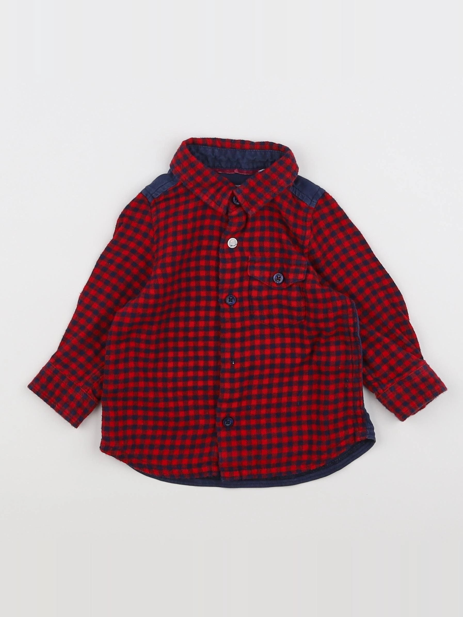 IKKS - chemise bleu, rouge - 6 mois