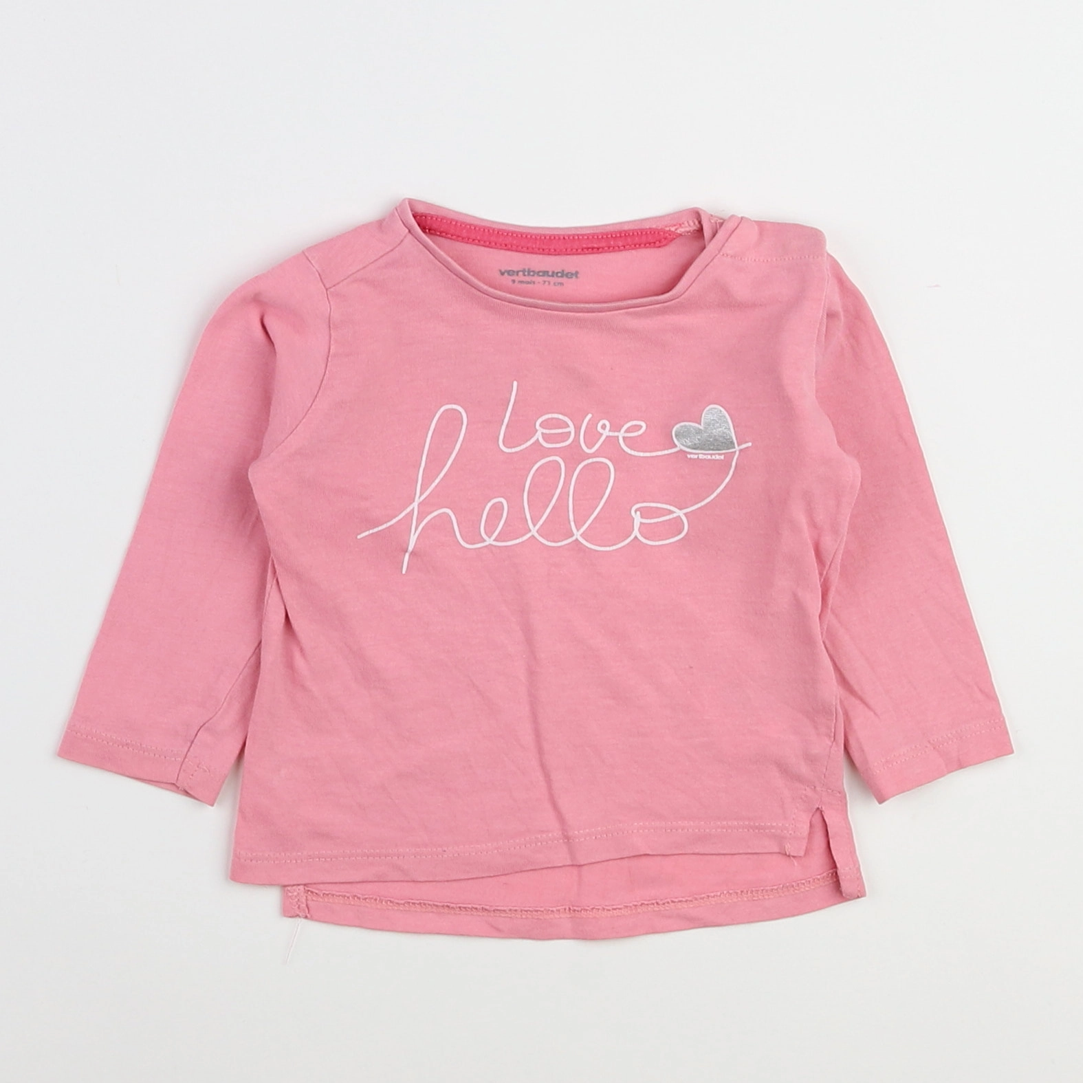 Vertbaudet - tee-shirt rose - 9 mois