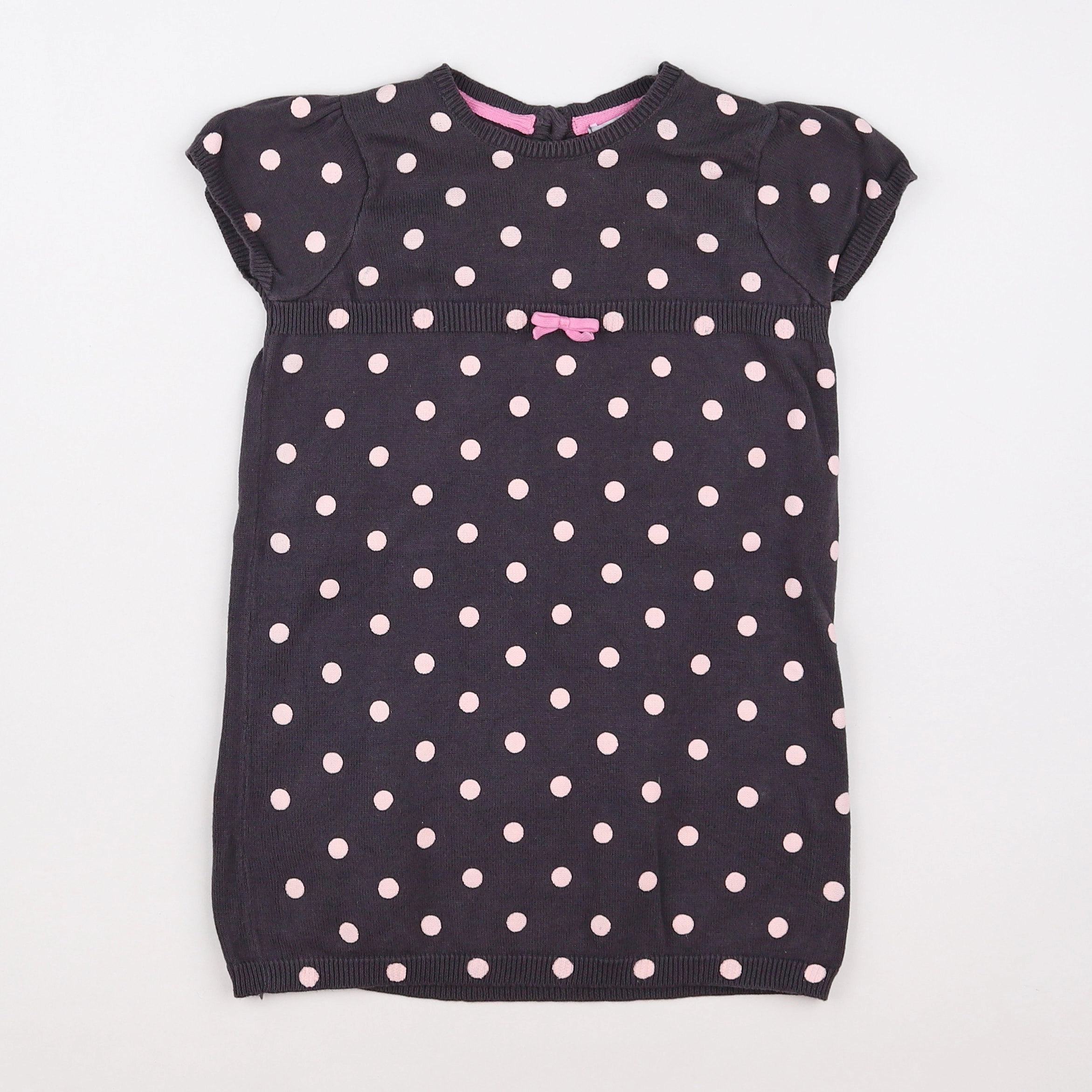 Vertbaudet - robe rose, marron - 2 ans