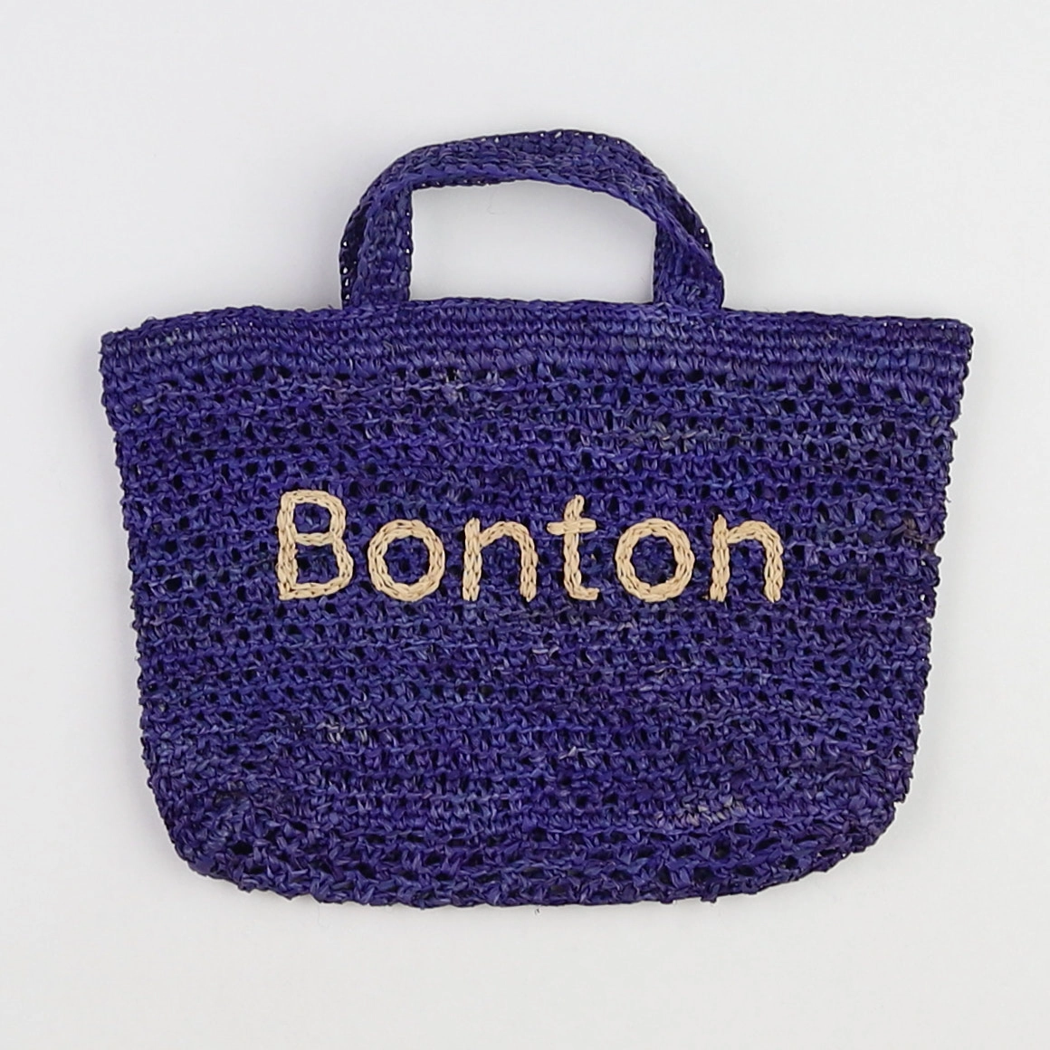 Bonton - sac paille bleu - 24/20 cm