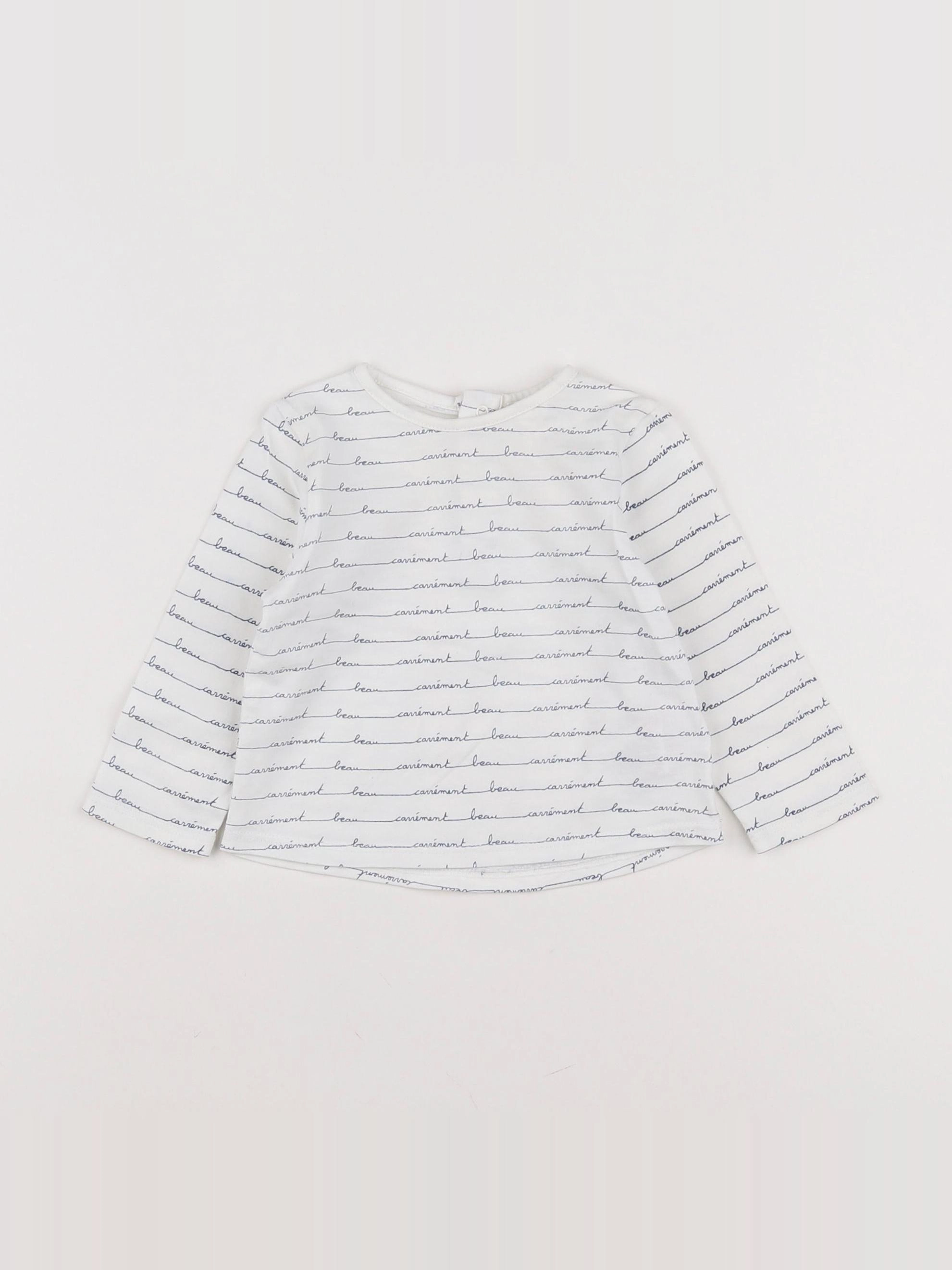 Carrément Beau - tee-shirt blanc - 6 mois