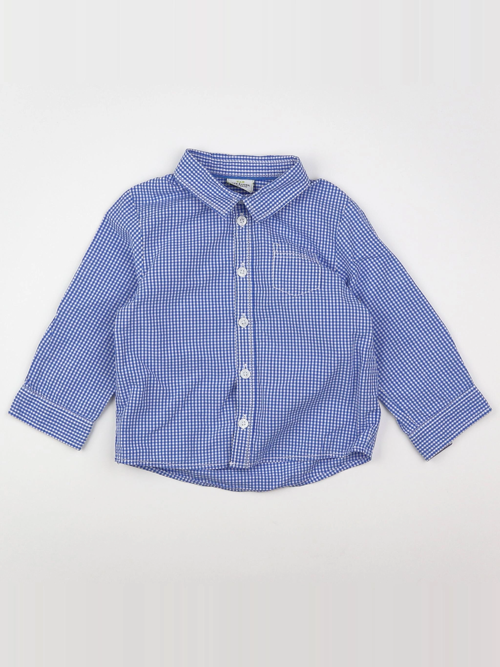 Tape à l'oeil - chemise blanc, bleu - 18 mois