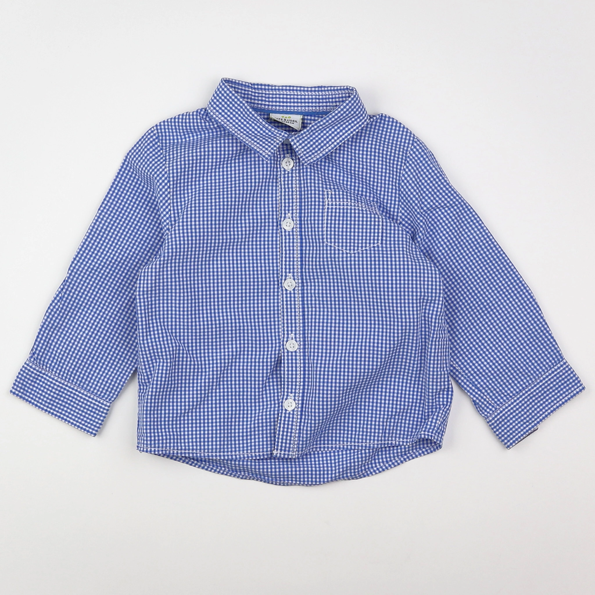 Tape à l'oeil - chemise blanc, bleu - 18 mois