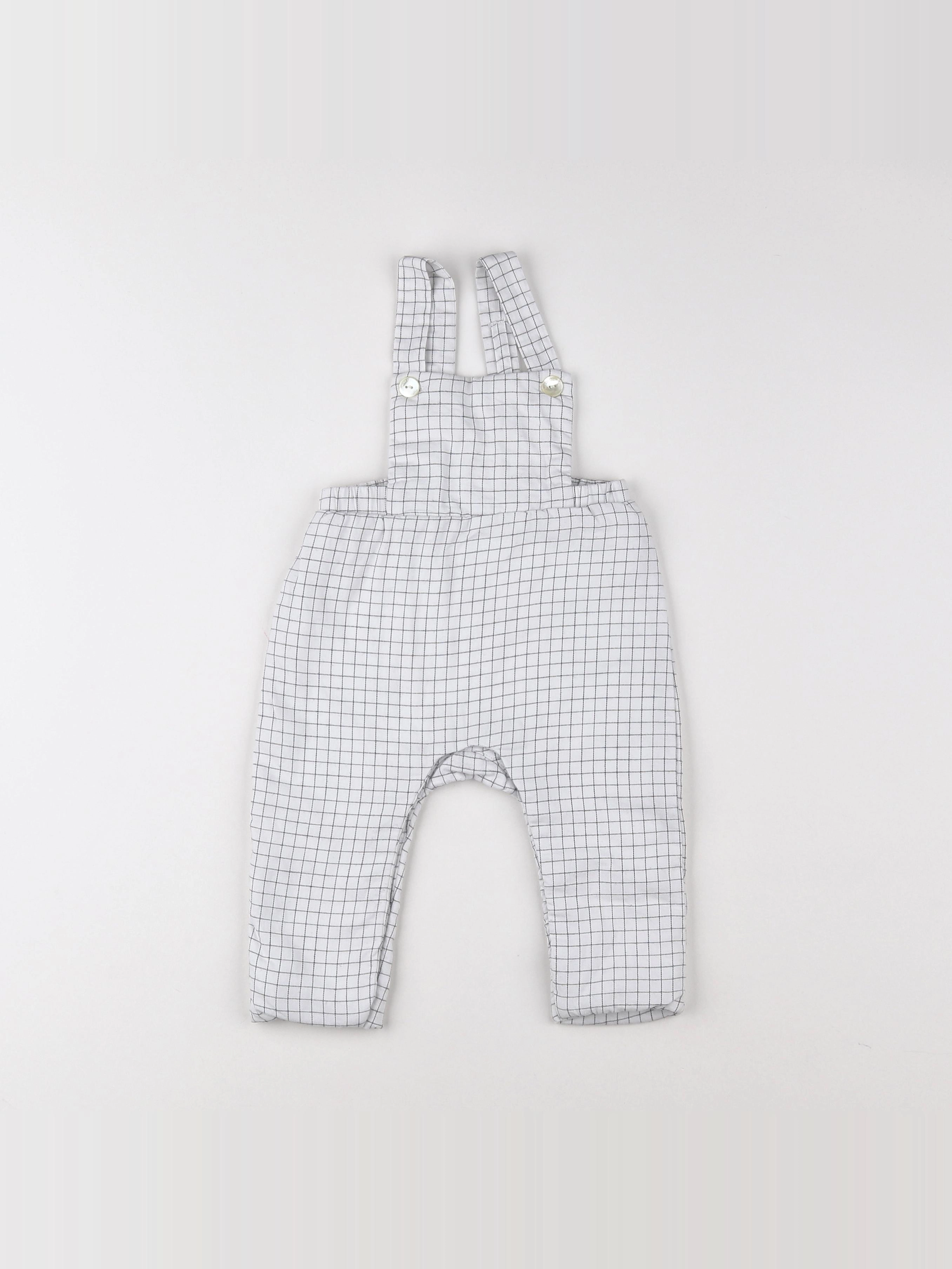 Jacadi - salopette blanc, bleu - 12 mois