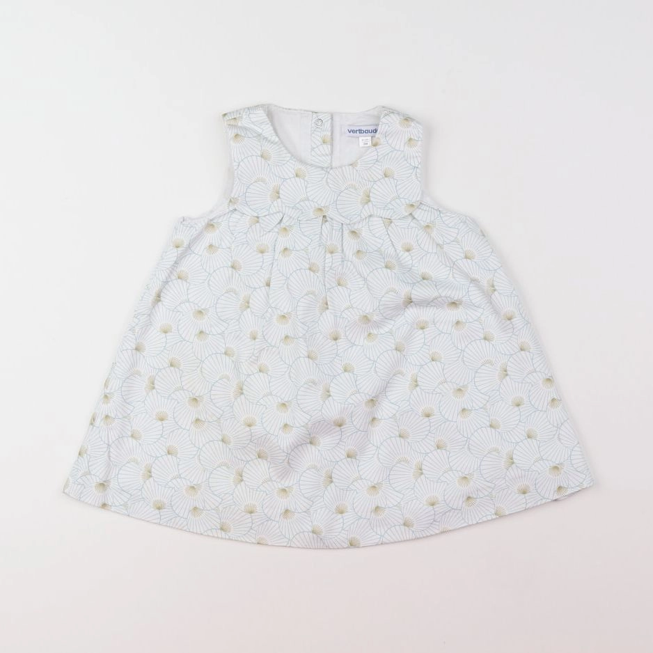 Vertbaudet - robe beige, bleu - 18 mois