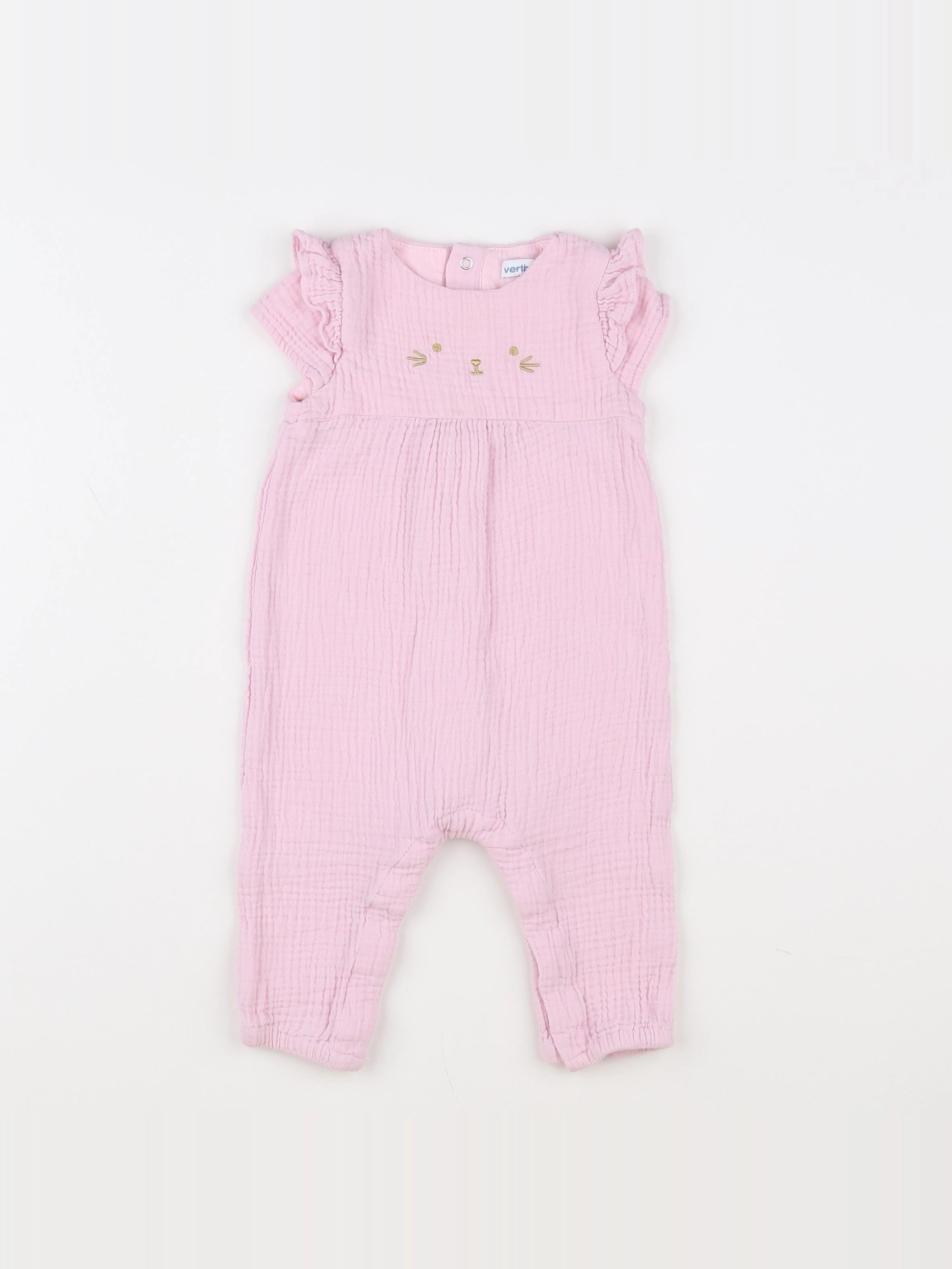 Vertbaudet - combinaison rose - 9 mois