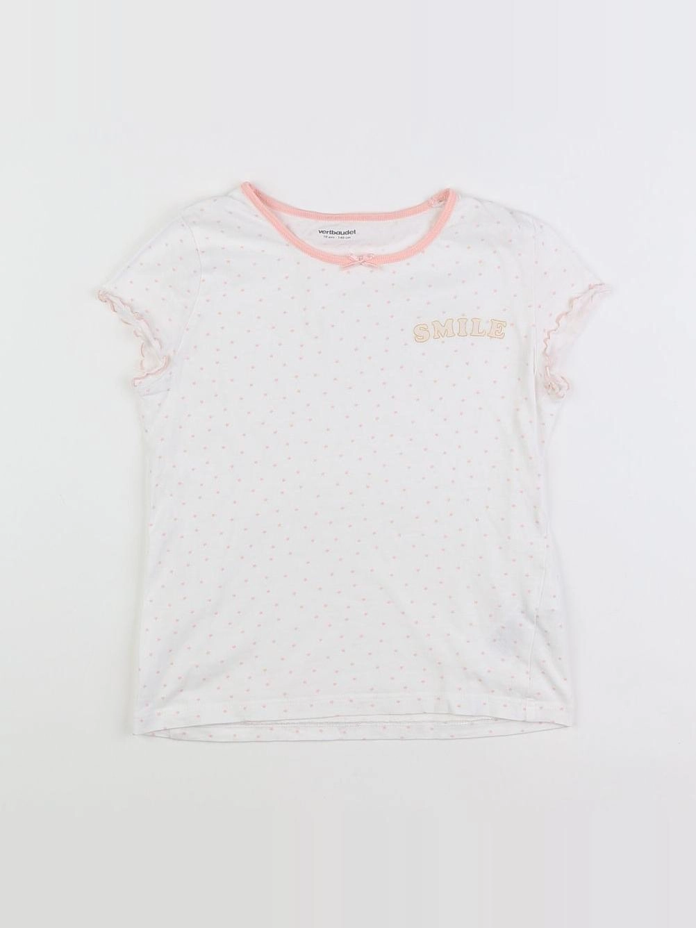 Vertbaudet - maillot de corps blanc, rose - 10 ans
