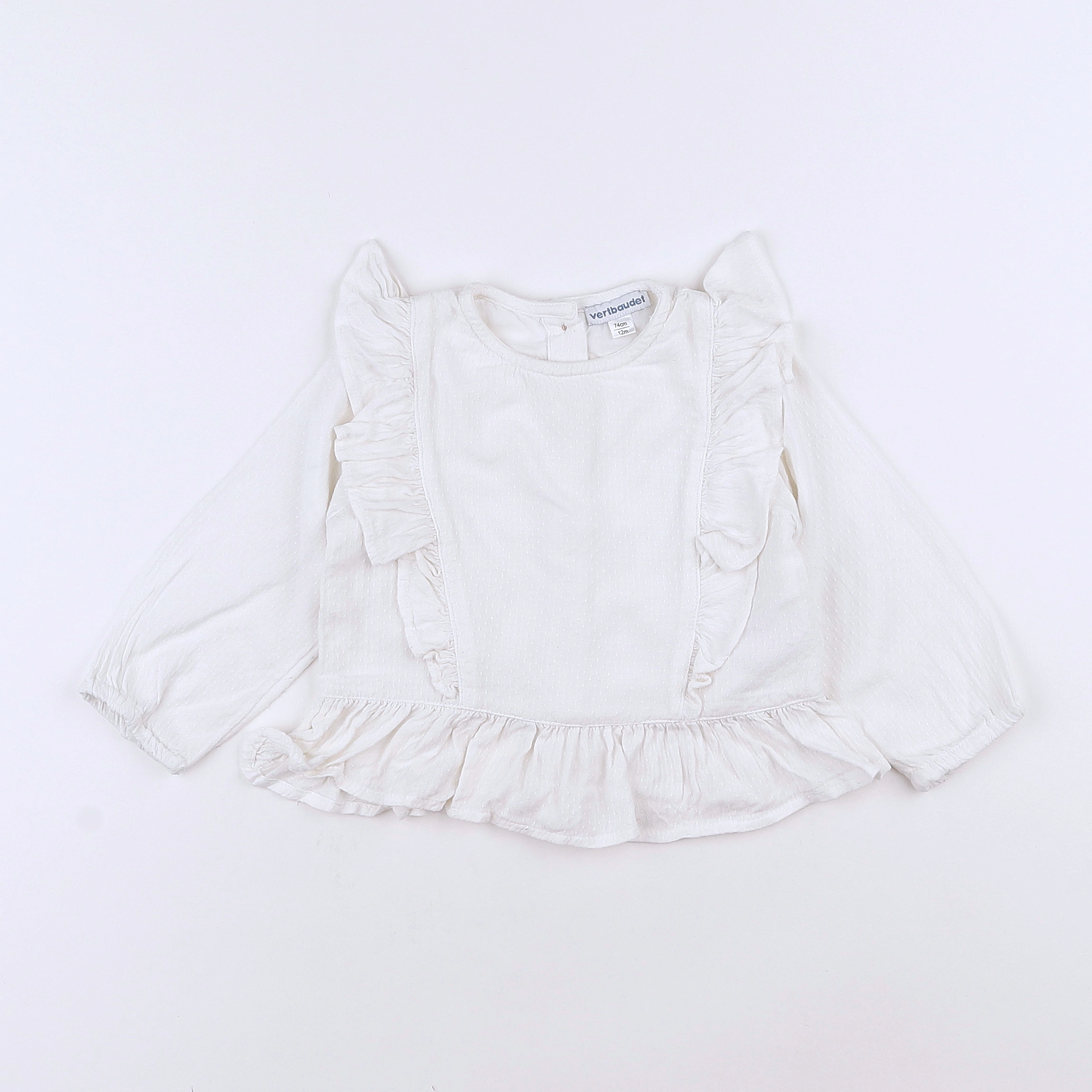 Vertbaudet - blouse blanc - 12 mois