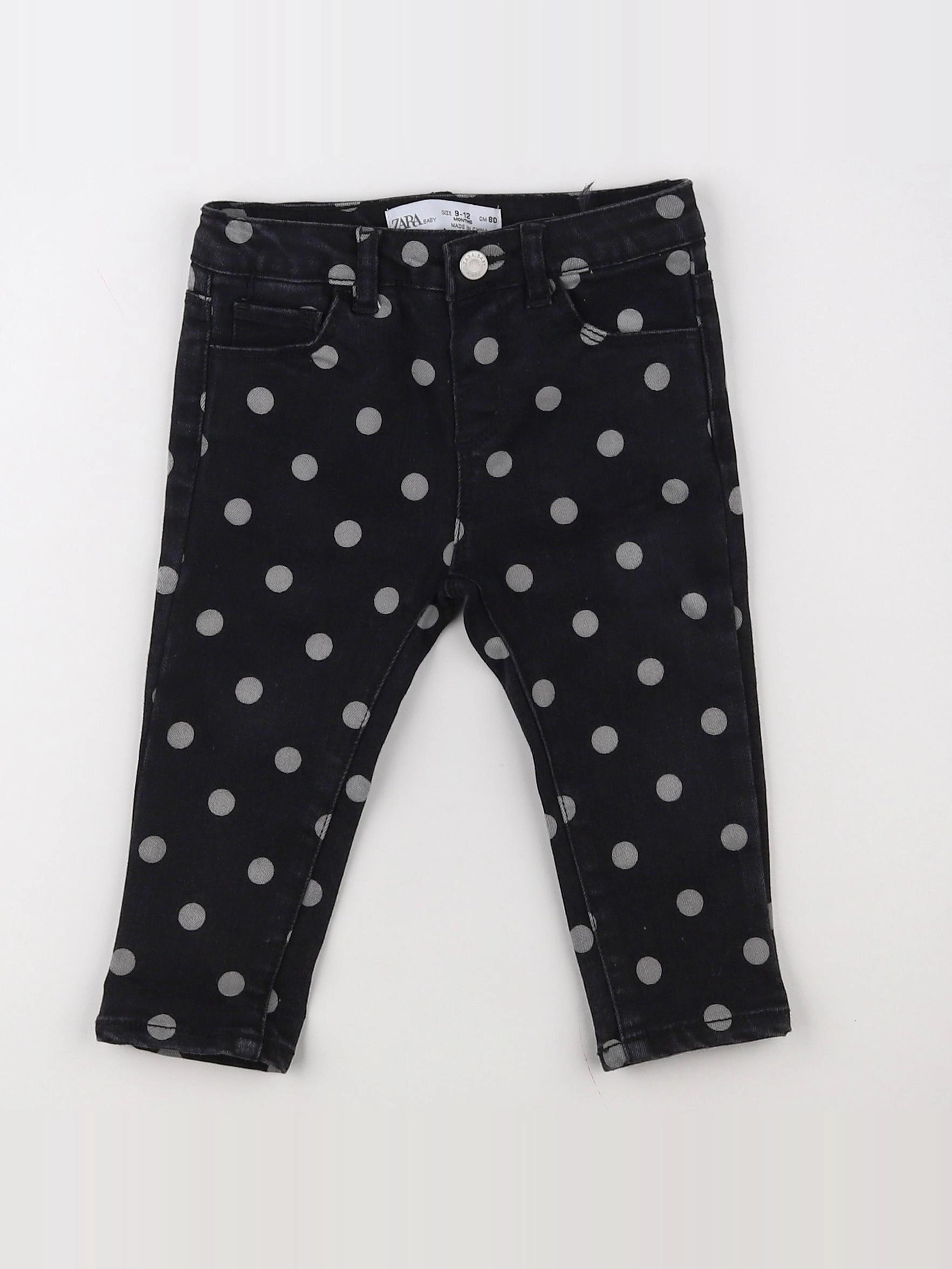 Zara - jean noir, blanc - 9/12 mois