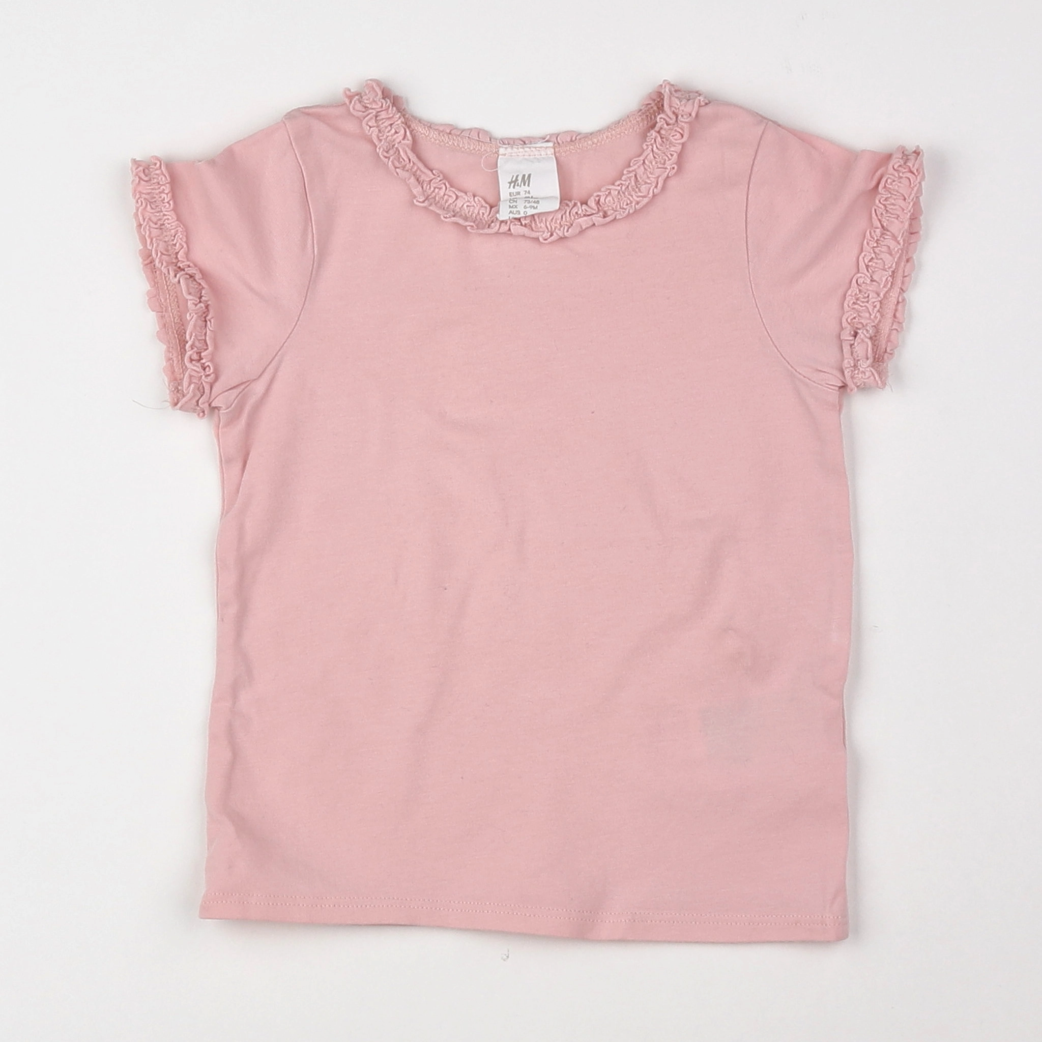 H&M - tee-shirt rose - 9 mois