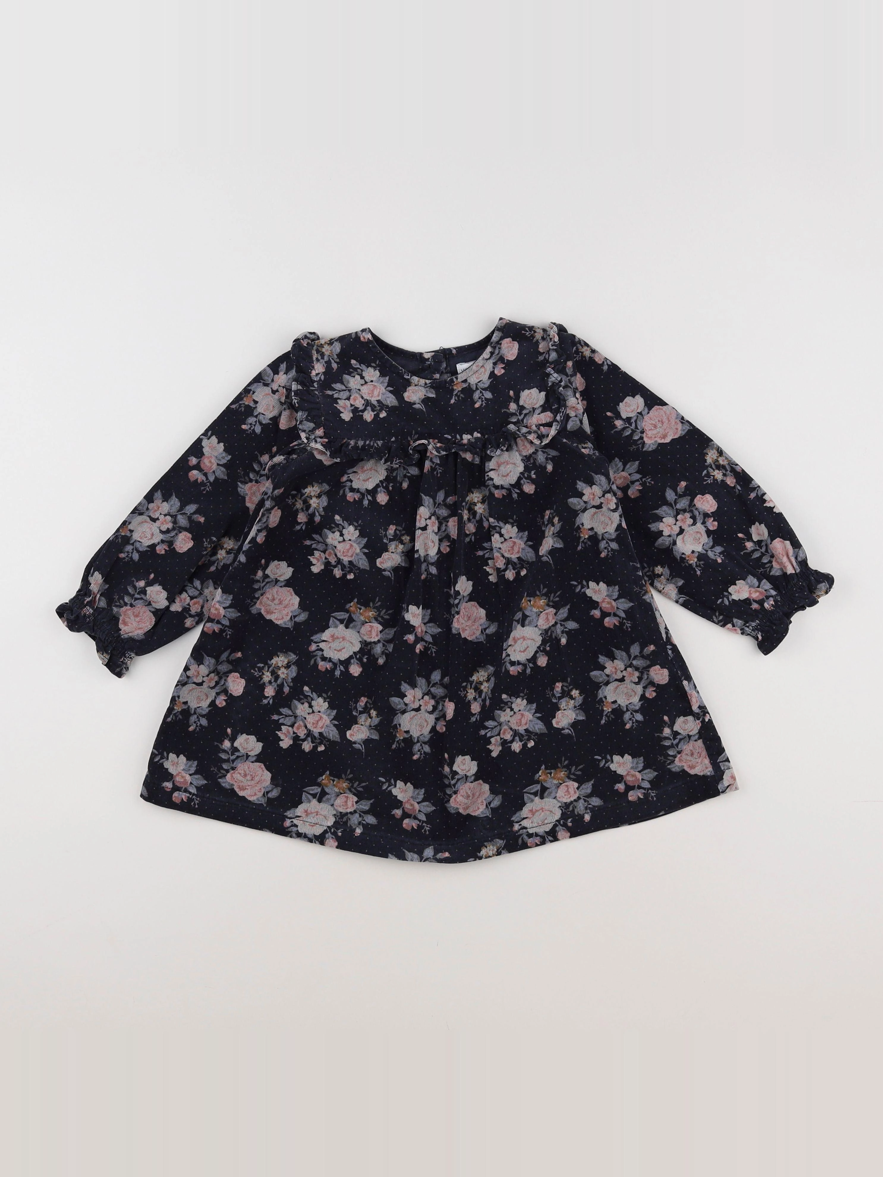 Vertbaudet - robe bleu, rose - 18 mois