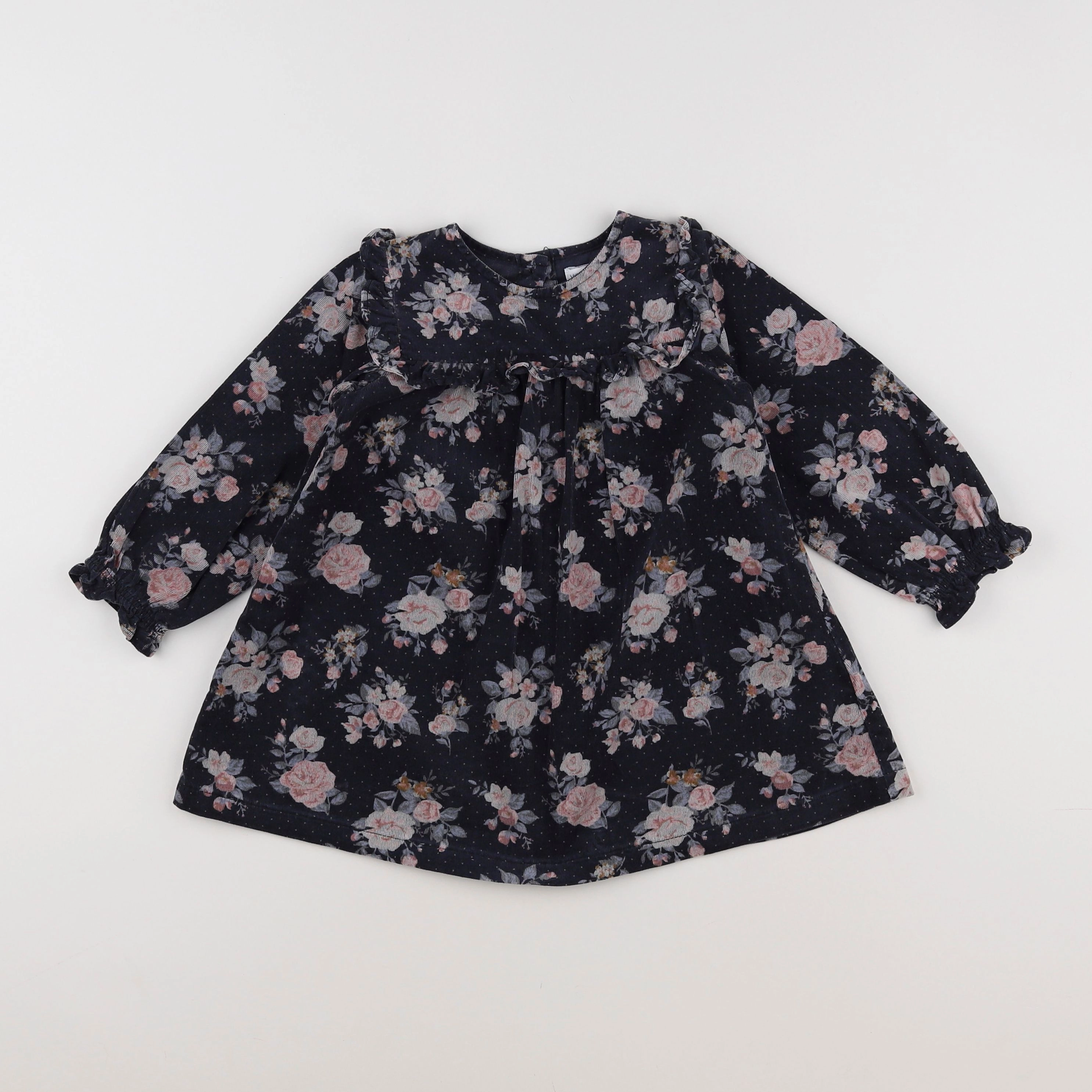 Vertbaudet - robe bleu, rose - 18 mois