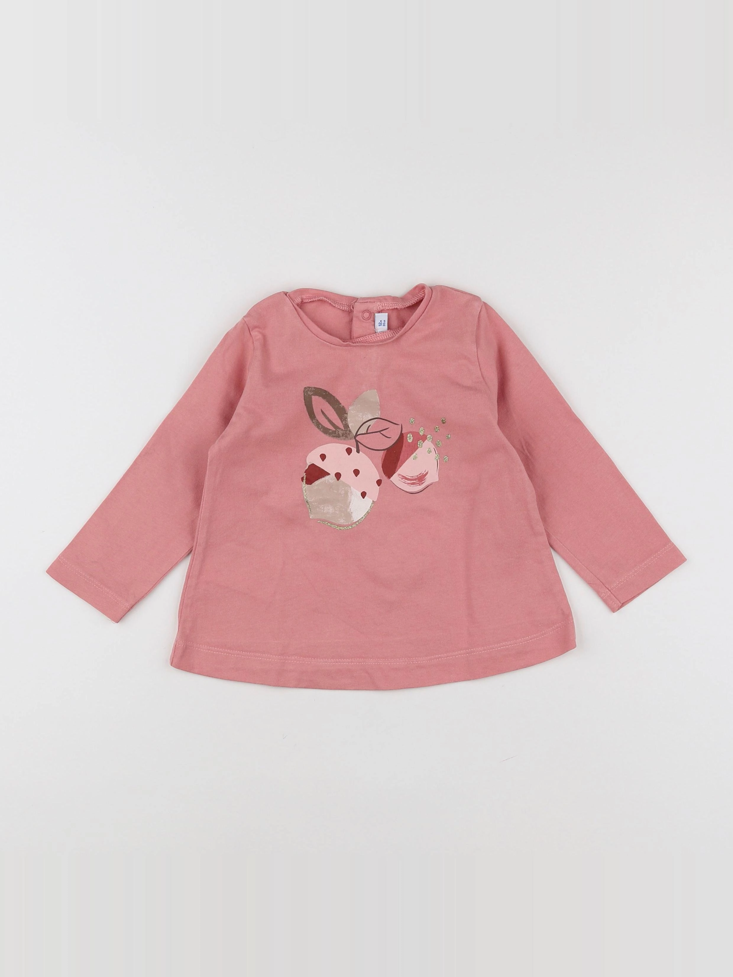 Mayoral - tee-shirt rose - 12 mois