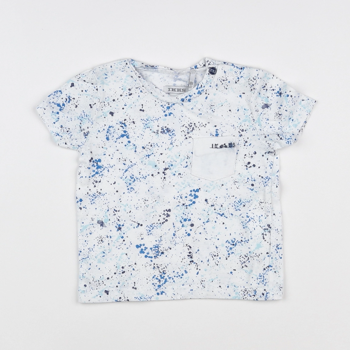 IKKS - tee-shirt blanc, bleu - 6 mois