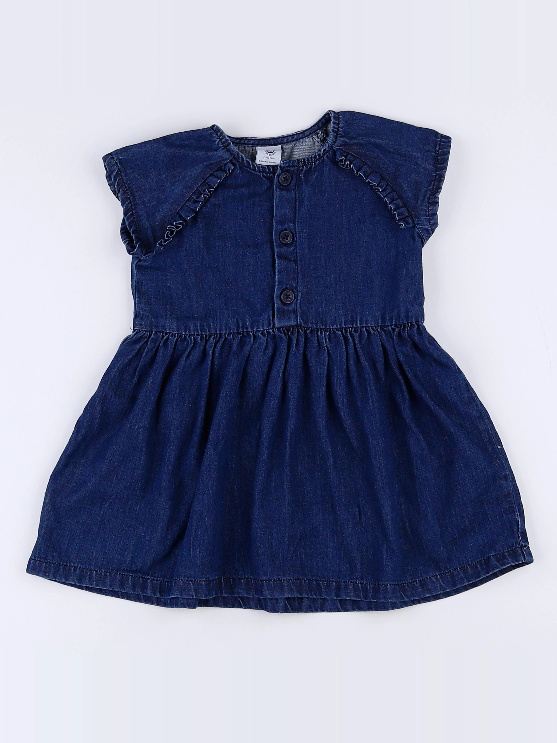 Petit Bateau - robe bleu - 18 mois