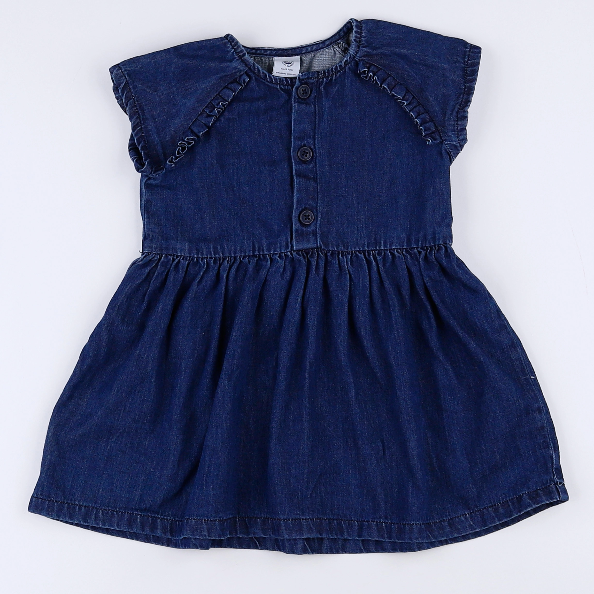 Petit Bateau - robe bleu - 18 mois