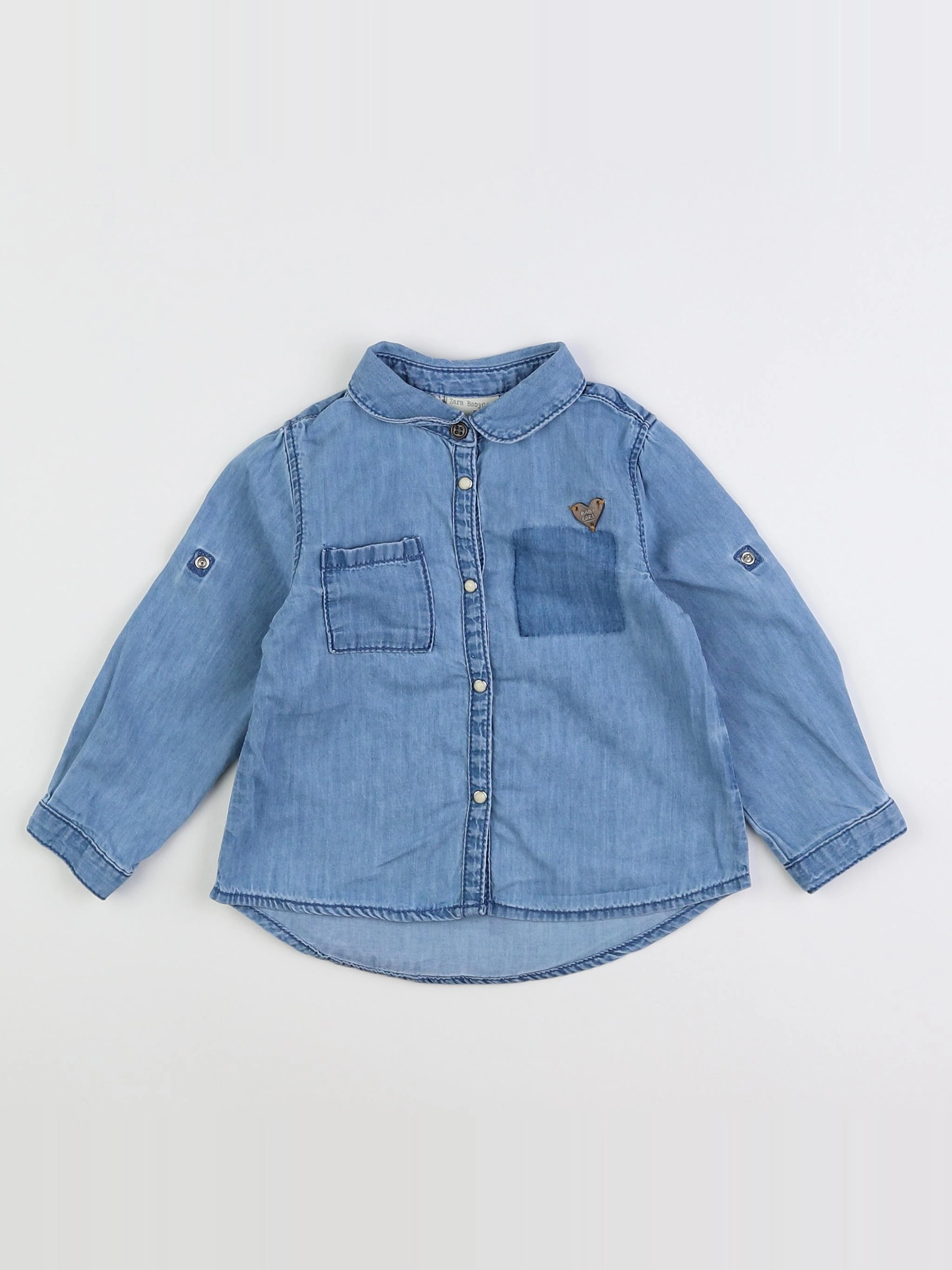 Zara - chemise bleu - 12/9 mois