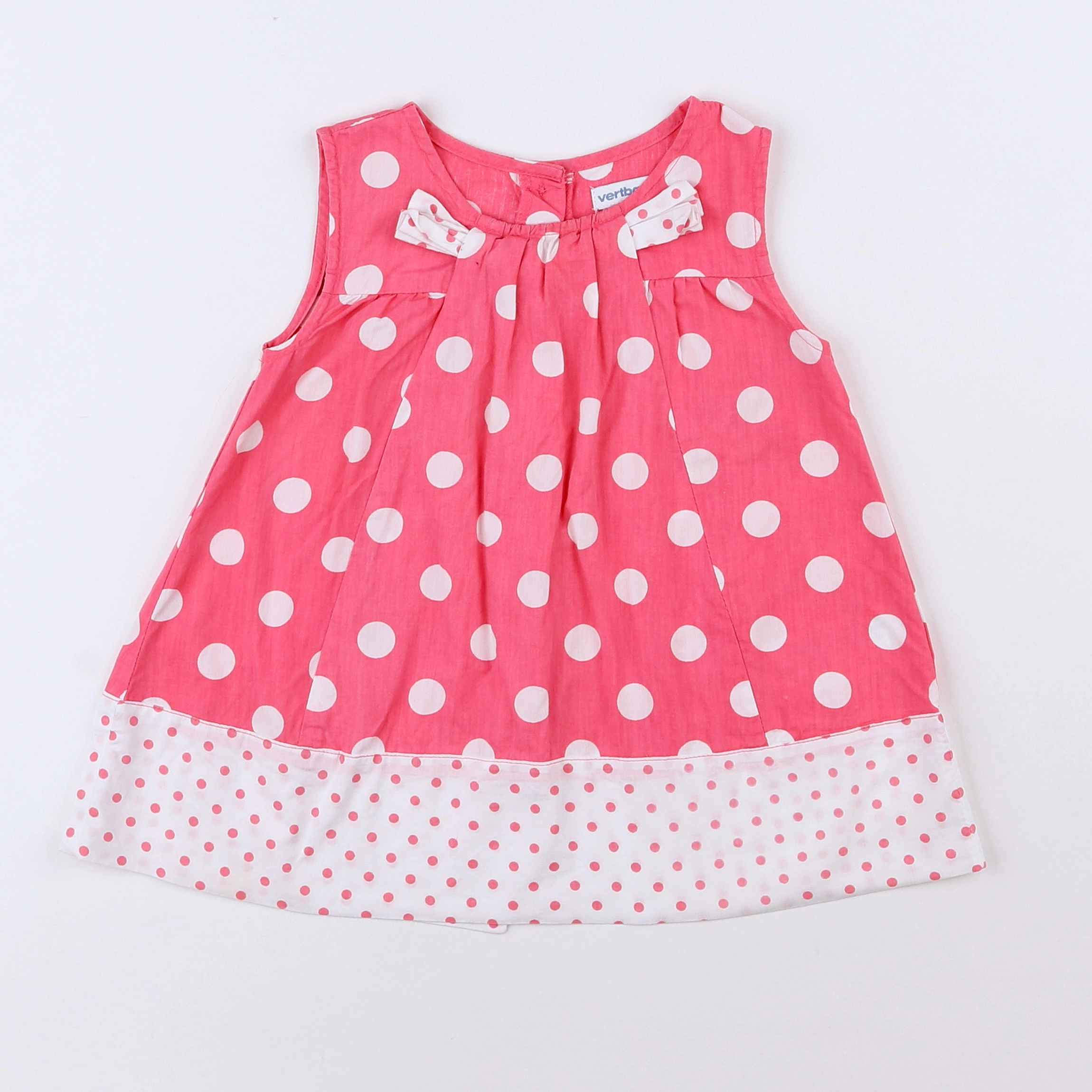 Vertbaudet - robe rose, blanc - 18 mois