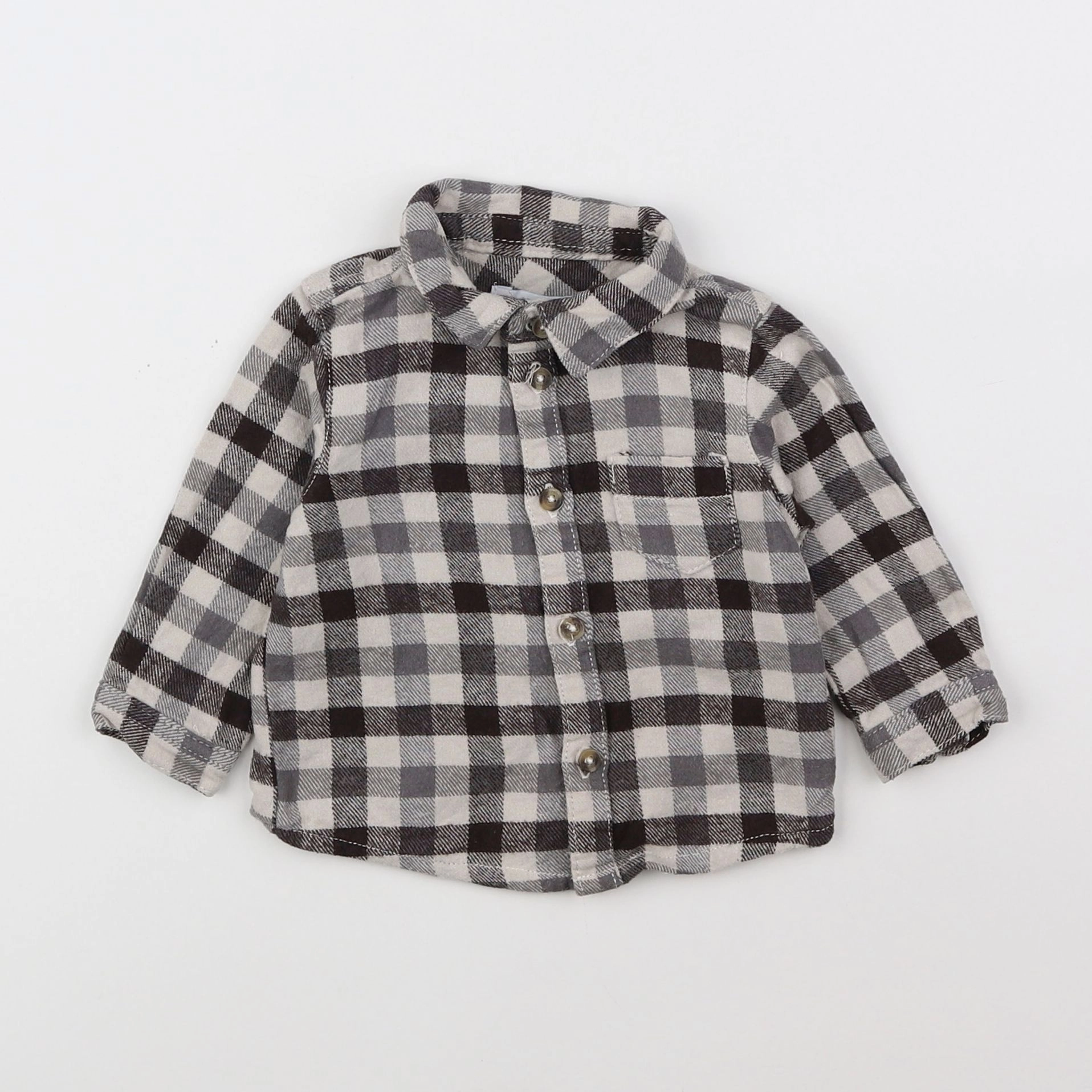 Vertbaudet - chemise gris - 6 mois