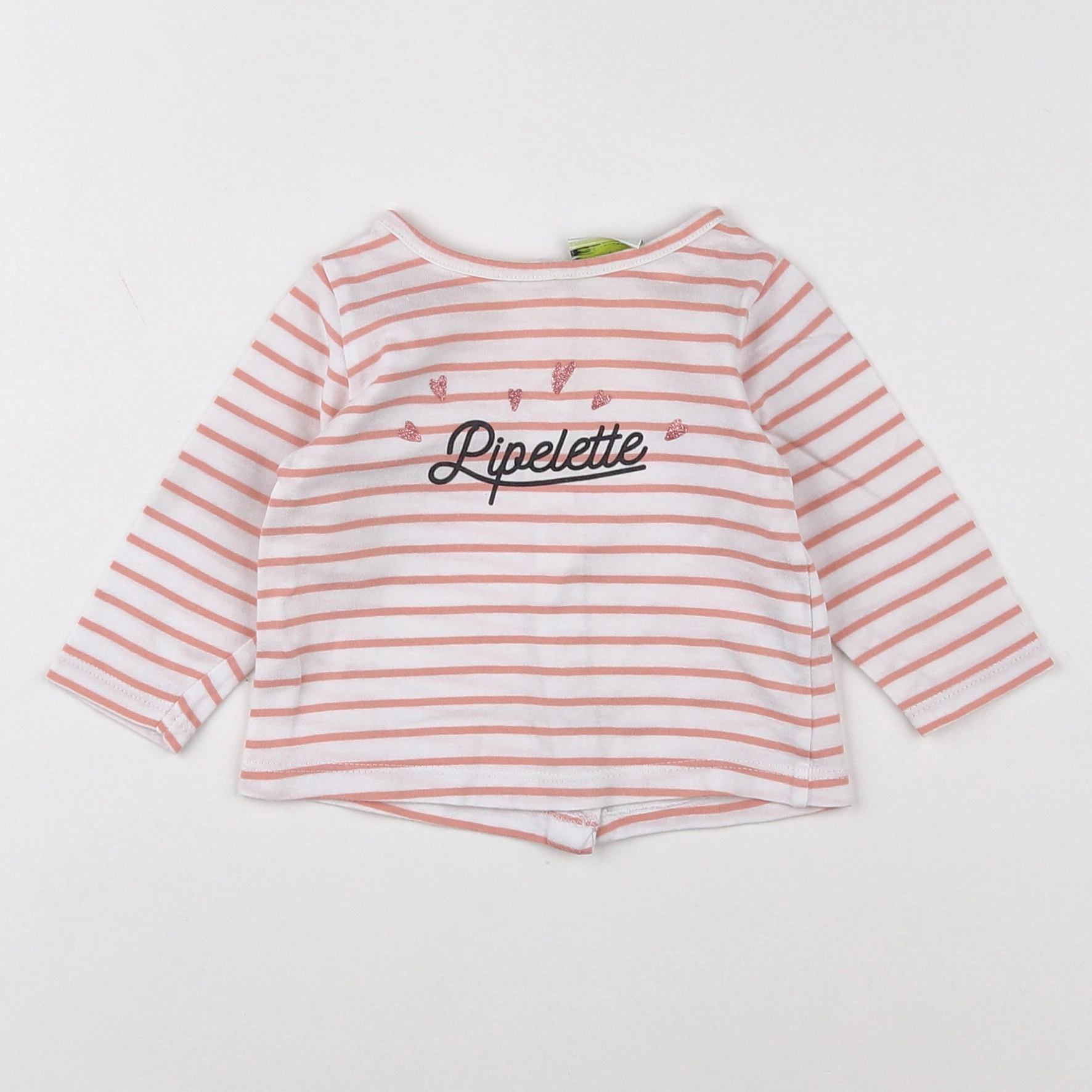Tape à l'oeil - tee-shirt blanc, rose - 3 mois