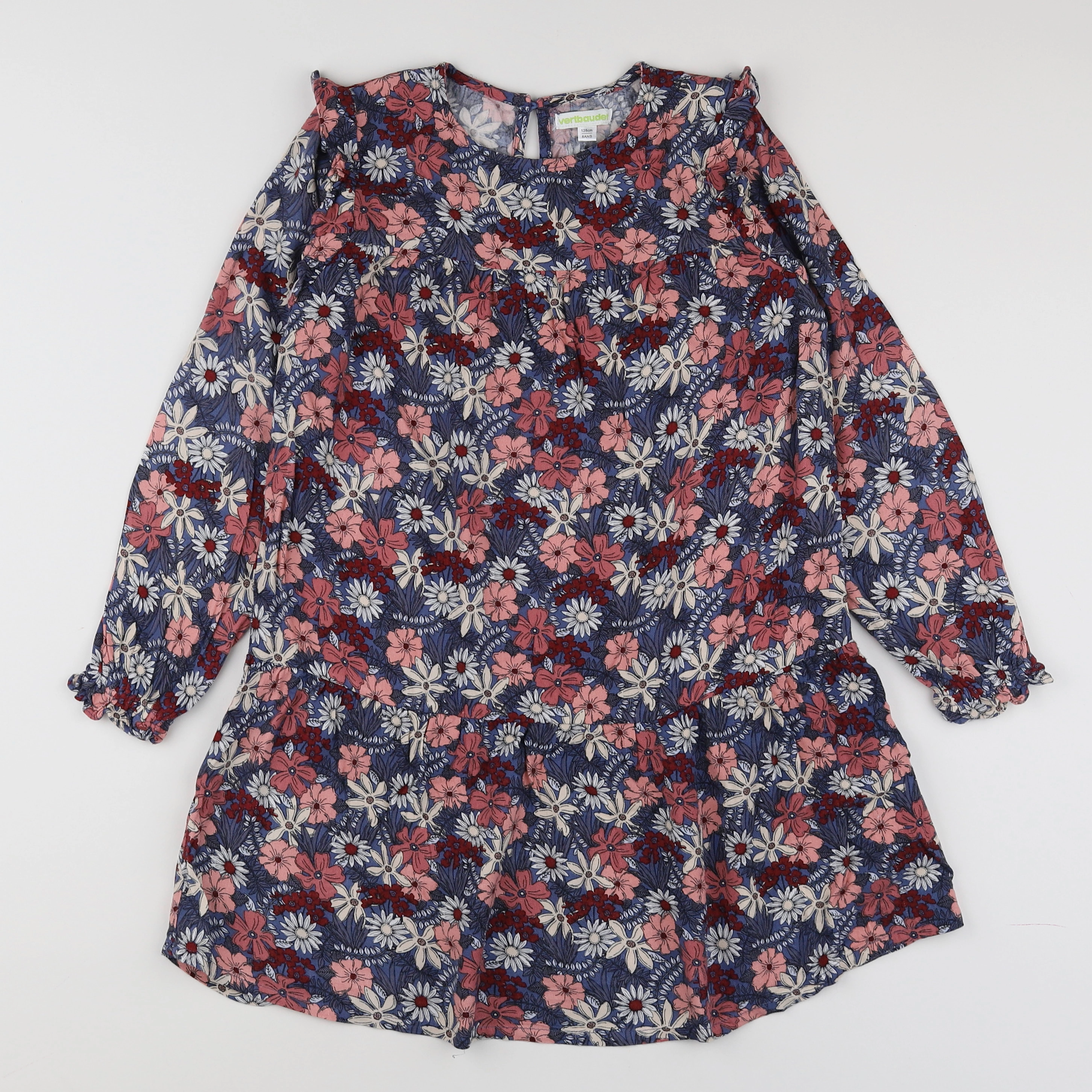 Vertbaudet - robe rose, bleu - 8 ans