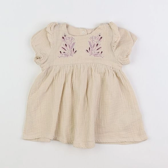 Vertbaudet - robe beige - 3 mois