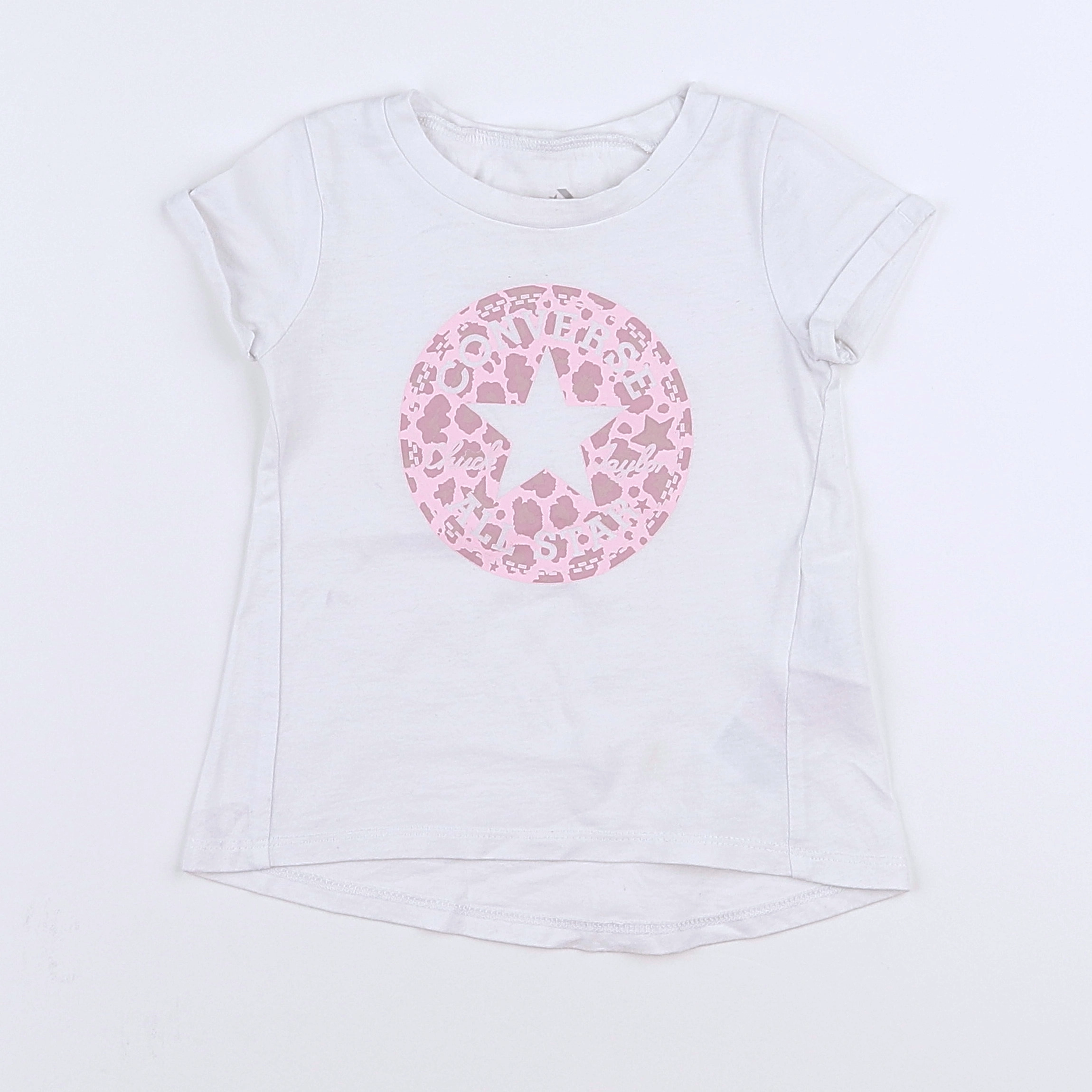 Converse - tee-shirt blanc, rose - 12 mois