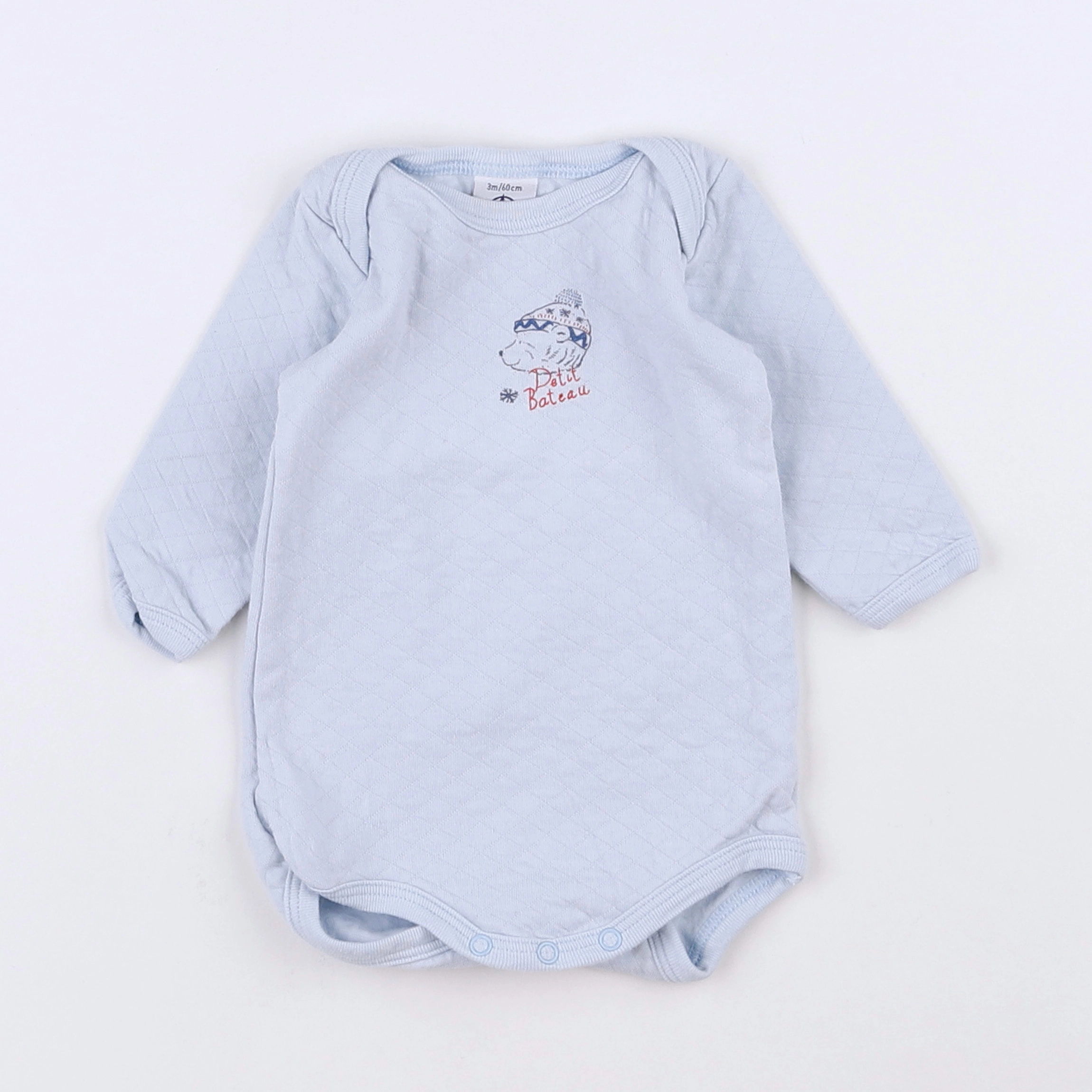 Petit Bateau - body bleu - 3 mois