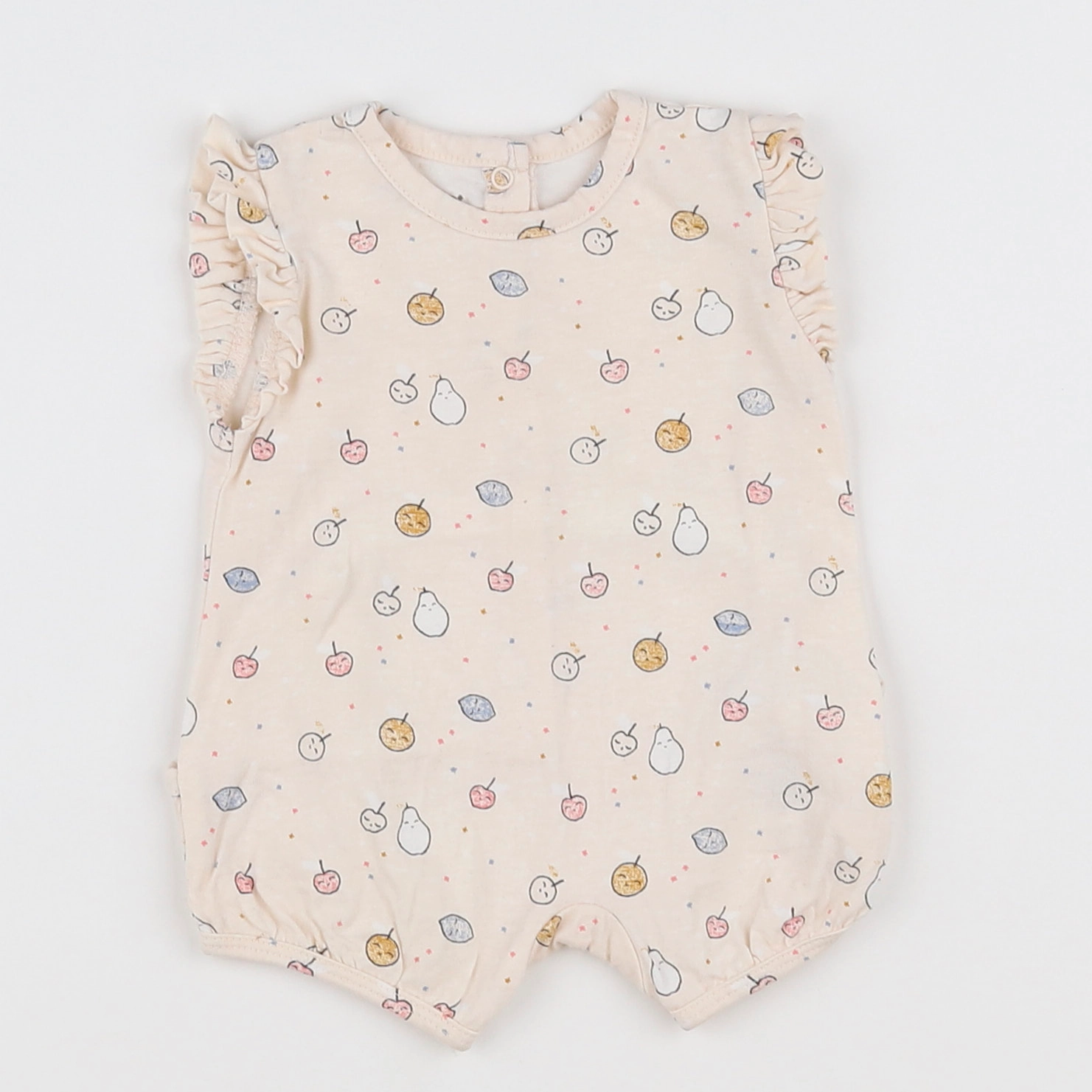 Vertbaudet - pyjama coton beige - 1 mois