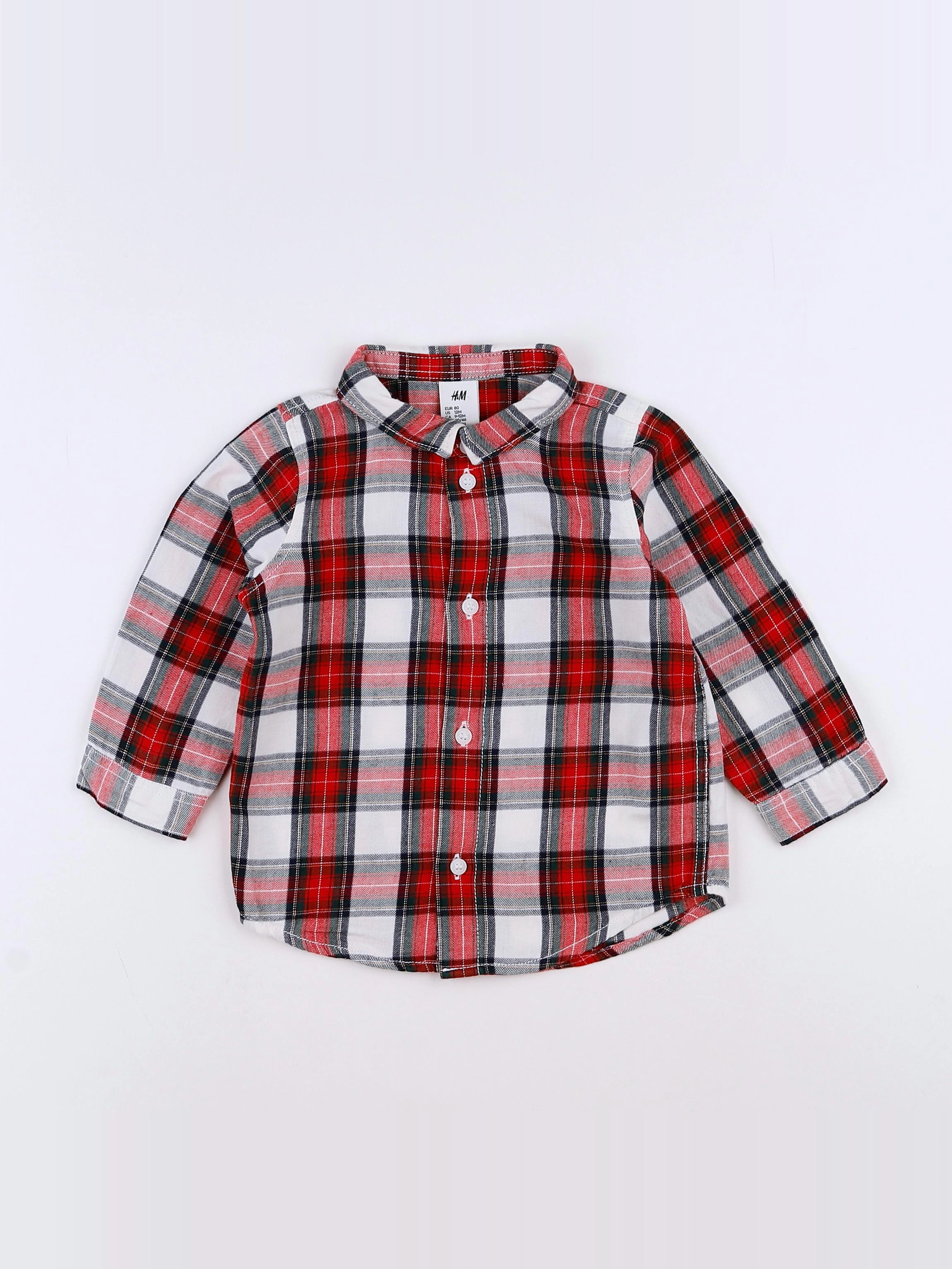 H&M - chemise rouge - 9/12 mois