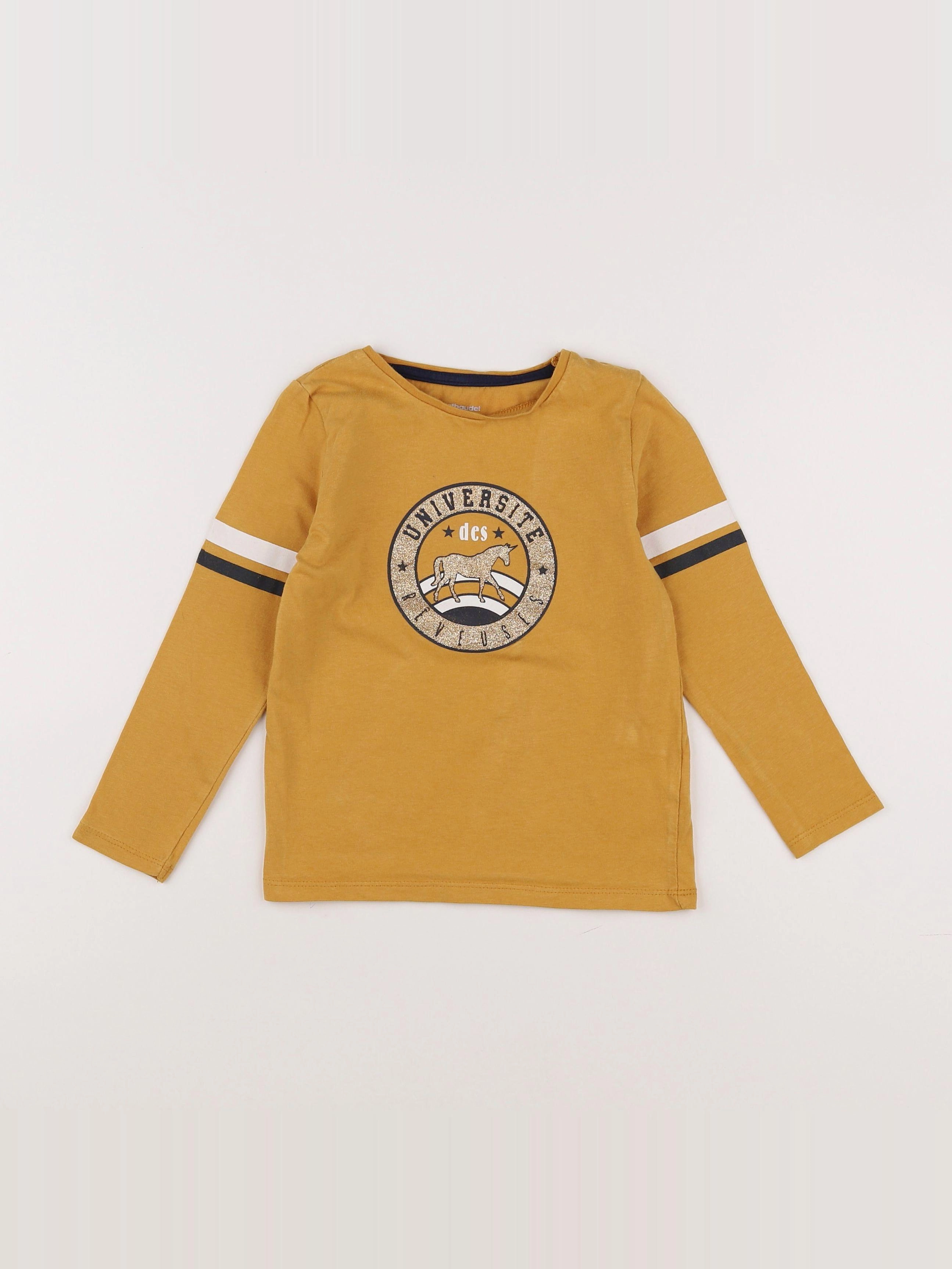 Vertbaudet - tee-shirt jaune, or - 4 ans