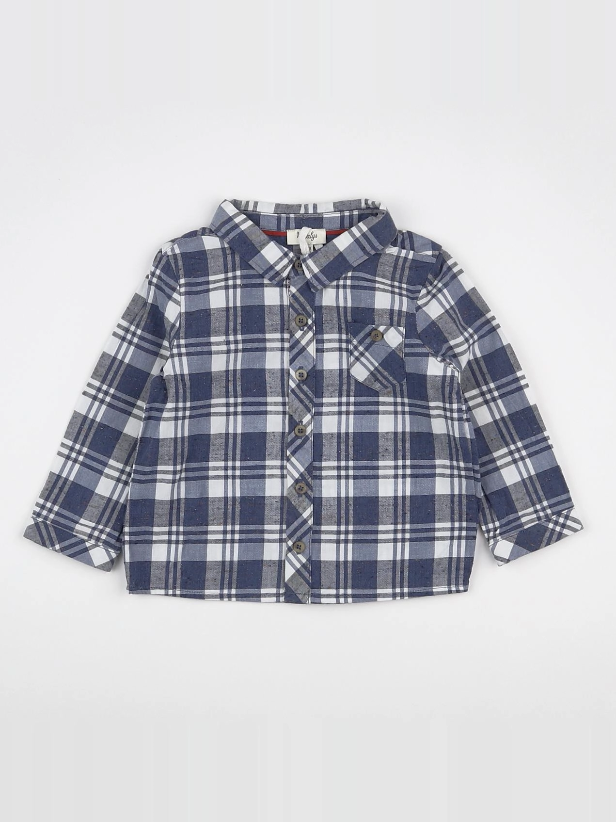 Natalys - chemise blanc, bleu - 12 mois