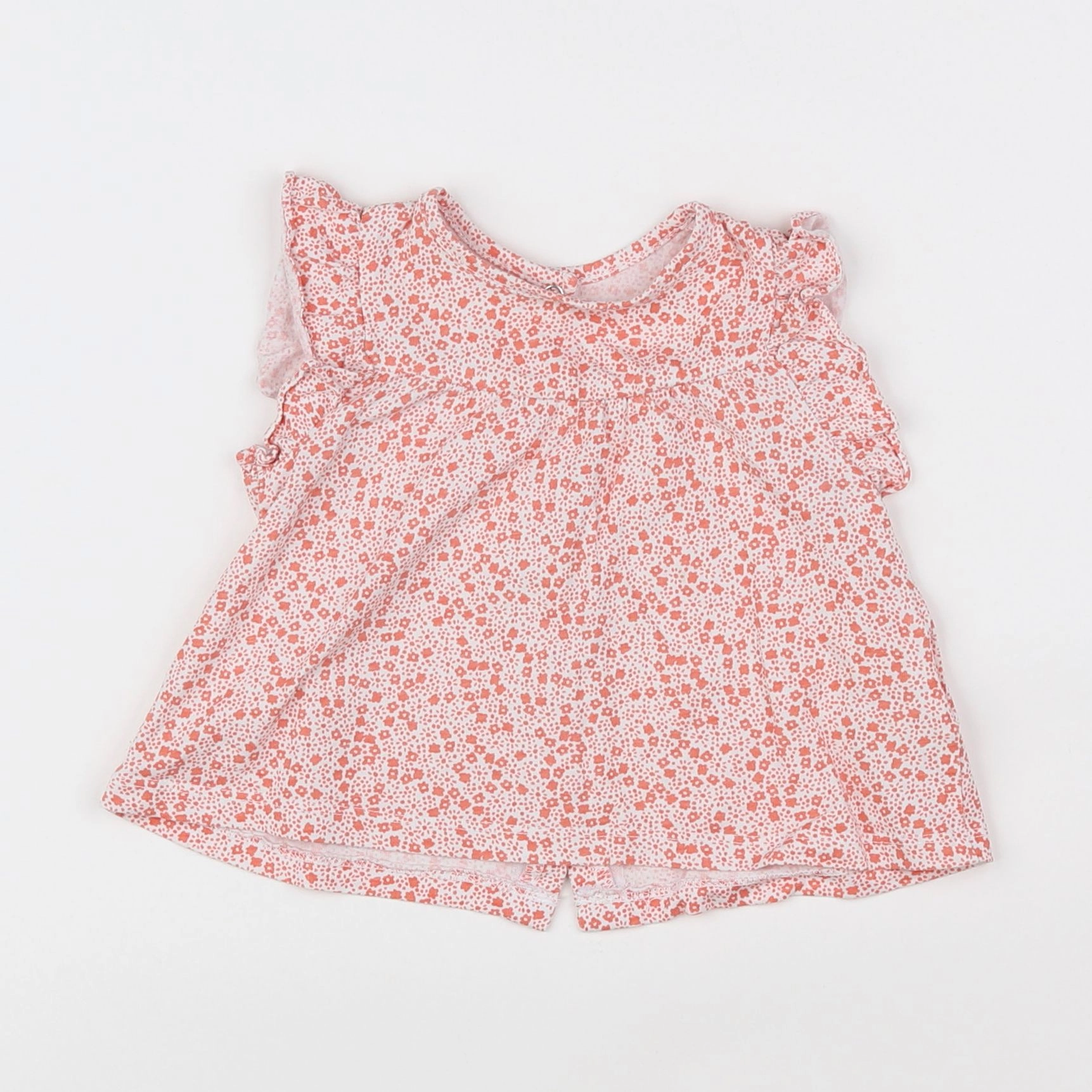 Vertbaudet - tee-shirt blanc, orange - 9 mois