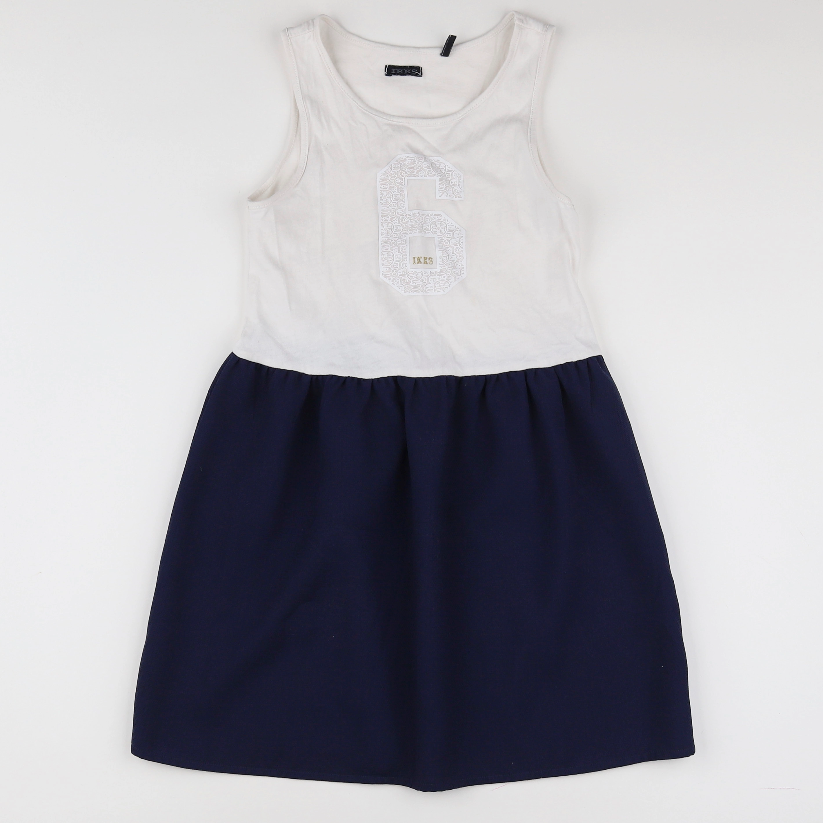 IKKS - robe bleu, blanc - 8 ans