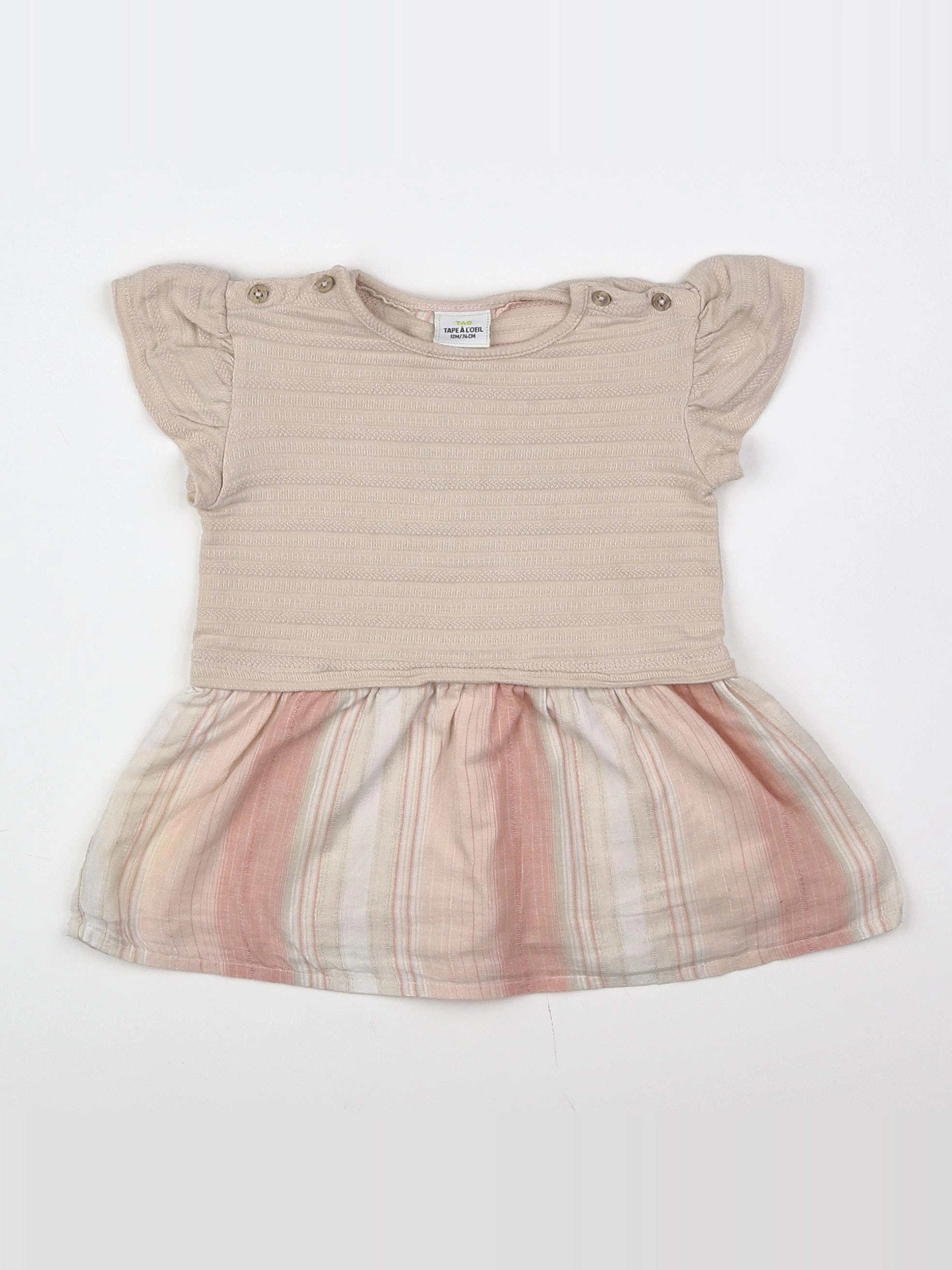 Tape à l'oeil - robe rose - 12 mois