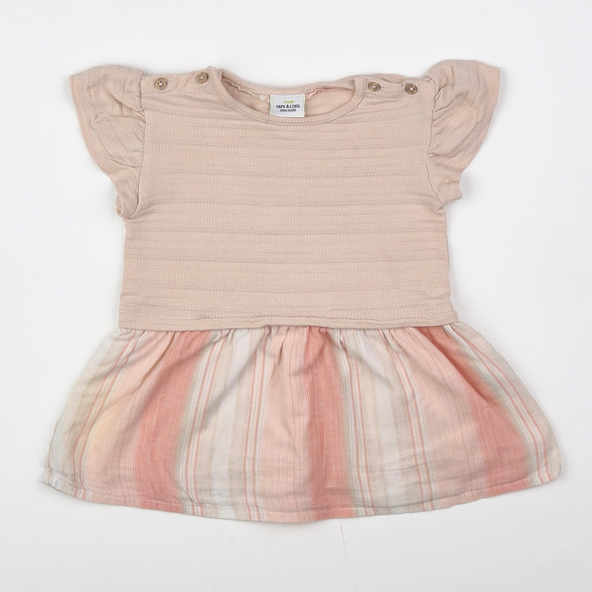Tape à l'oeil - robe rose - 12 mois