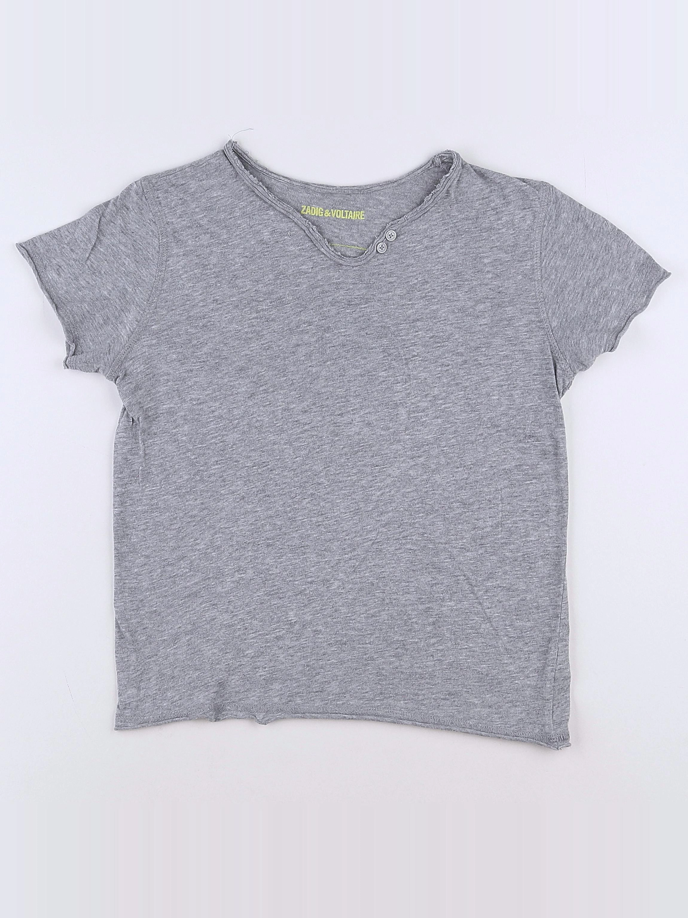 Zadig & Voltaire - tee-shirt imprimé au dos gris - 8 ans