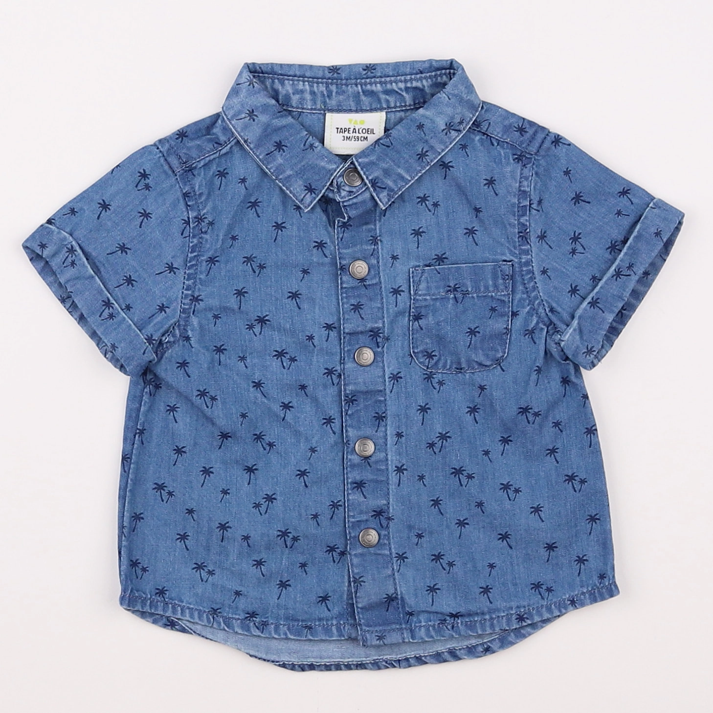 Tape à l'oeil - chemise bleu - 3 mois