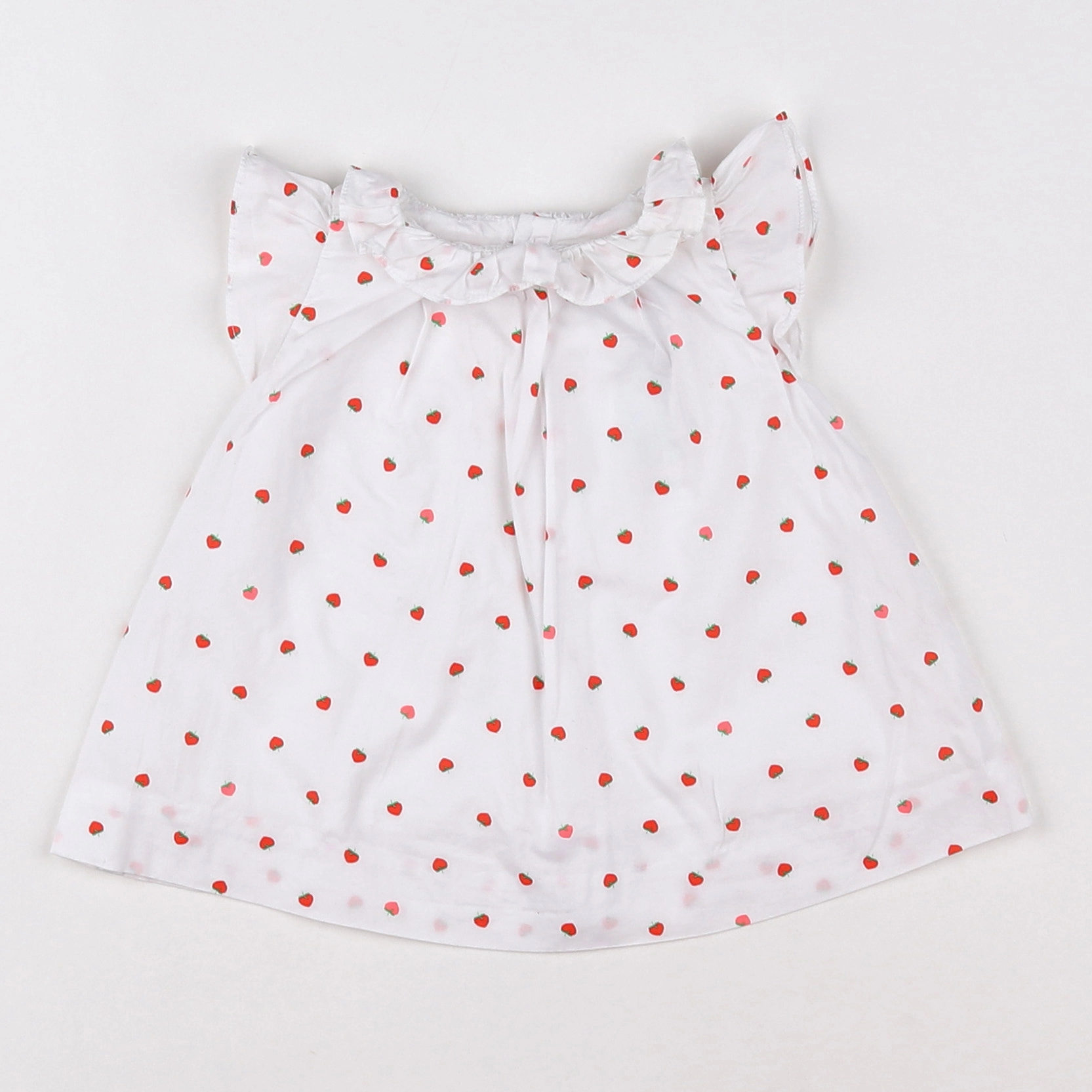 Jacadi - blouse blanc, rouge - 1 mois