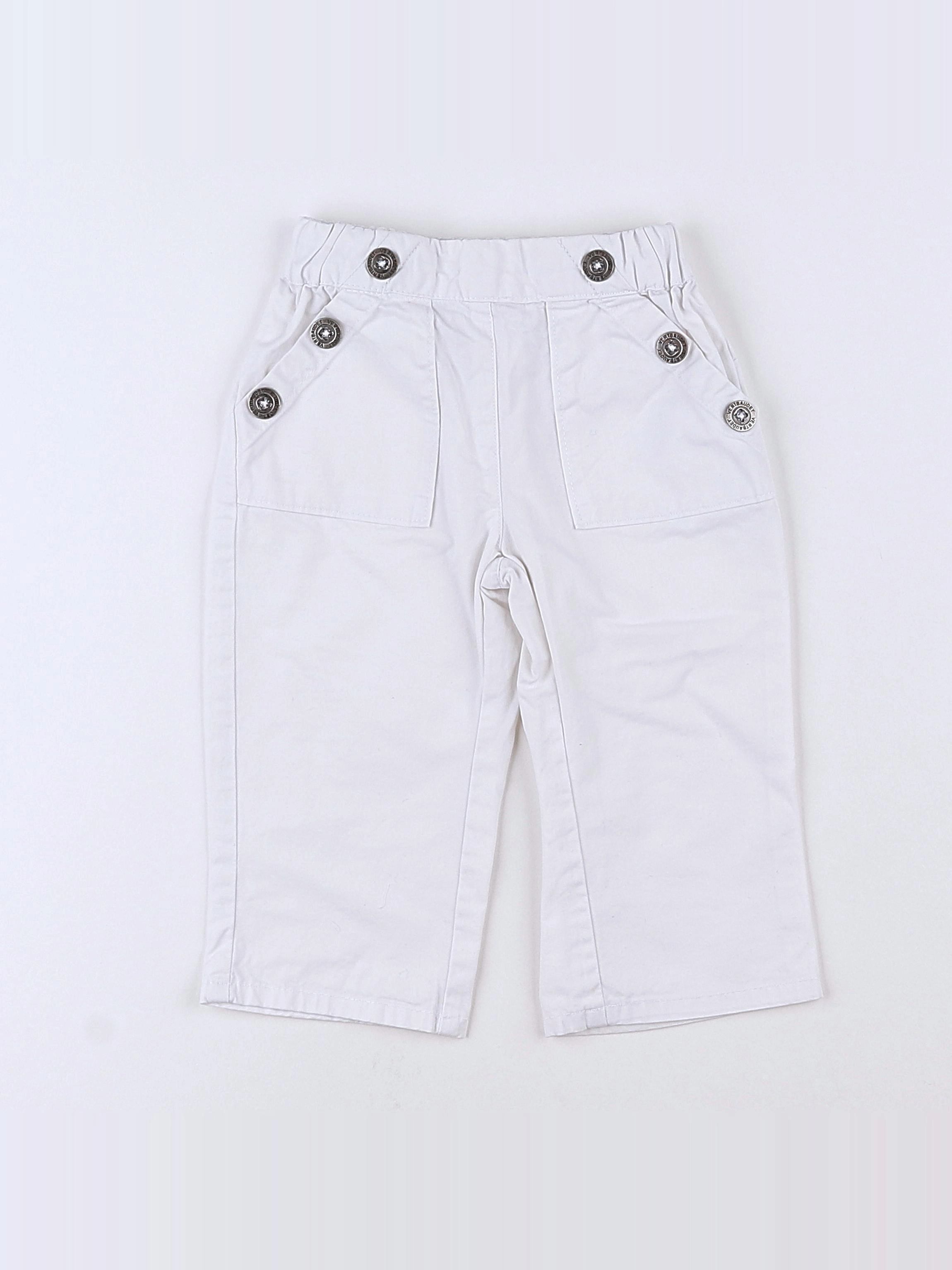 Vertbaudet - pantalon blanc - 12 mois