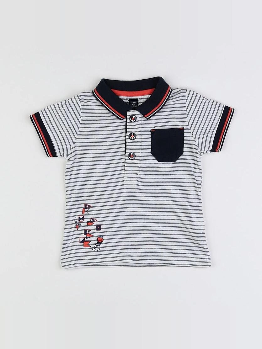 Terre de marins - polo bleu - 12 mois