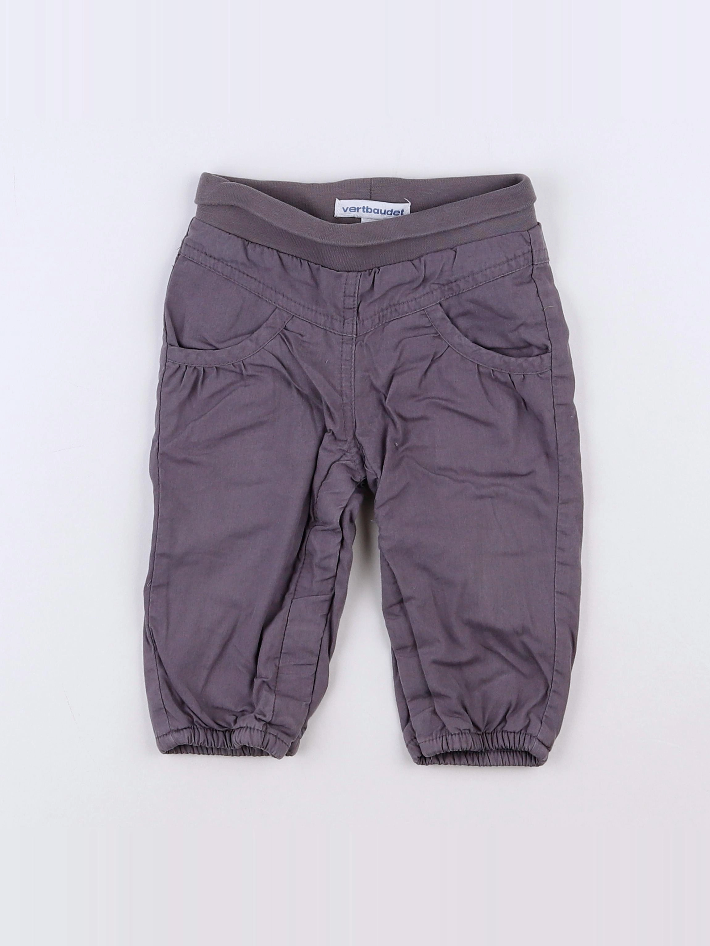 Vertbaudet - pantalon doublé gris - 9 mois