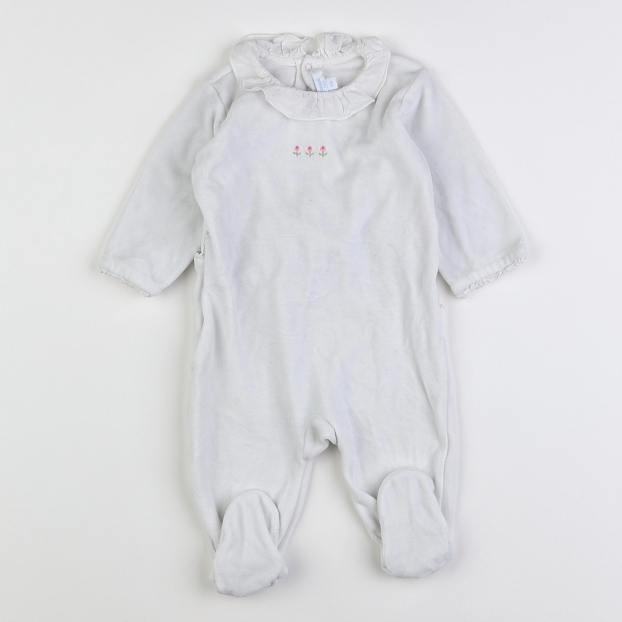 Jacadi - pyjama velours blanc - 6 mois