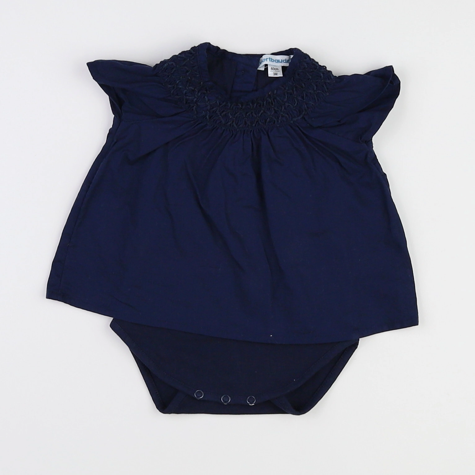Vertbaudet - body vetement bleu - 3 mois