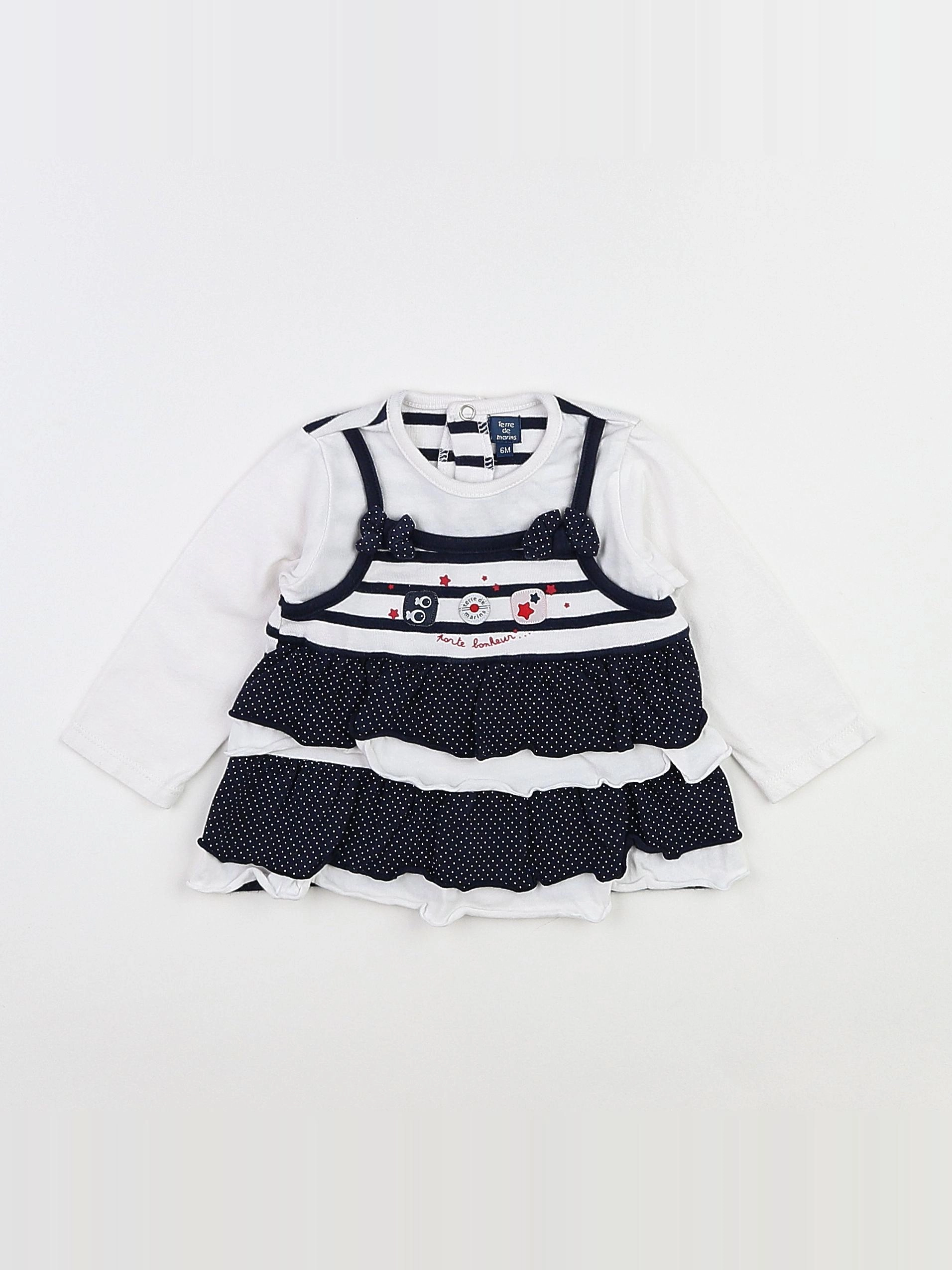 Terre de marins - robe bleu, blanc - 6 mois
